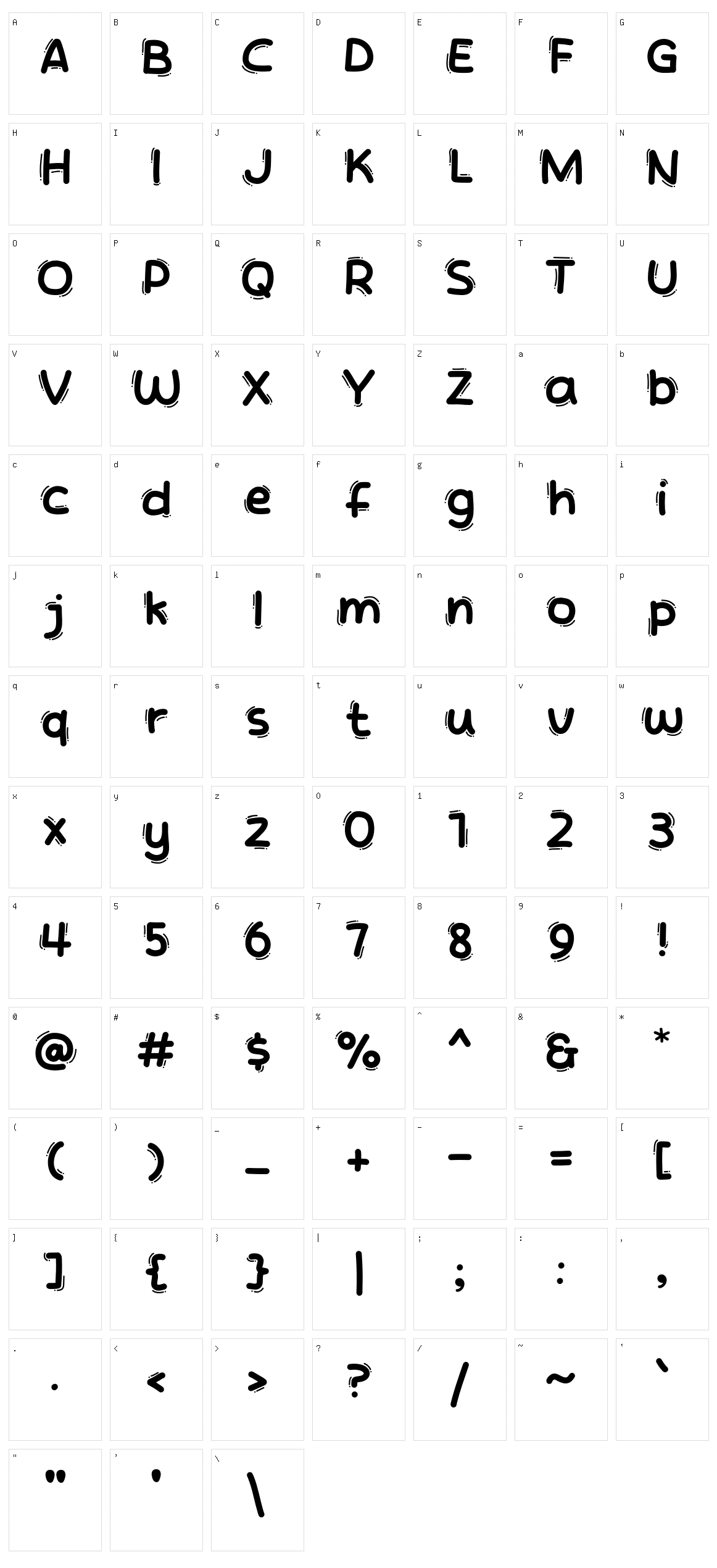 Espresso Show Character Set