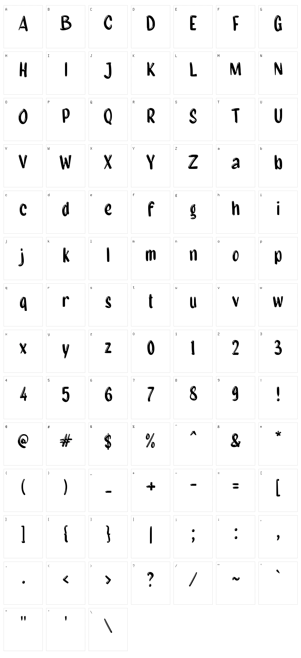 f Fase Bulan Character Set