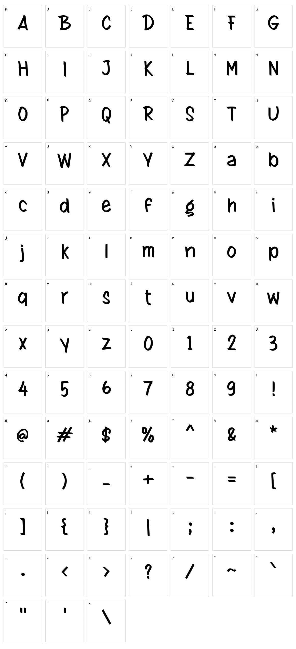 f Frensya Character Set