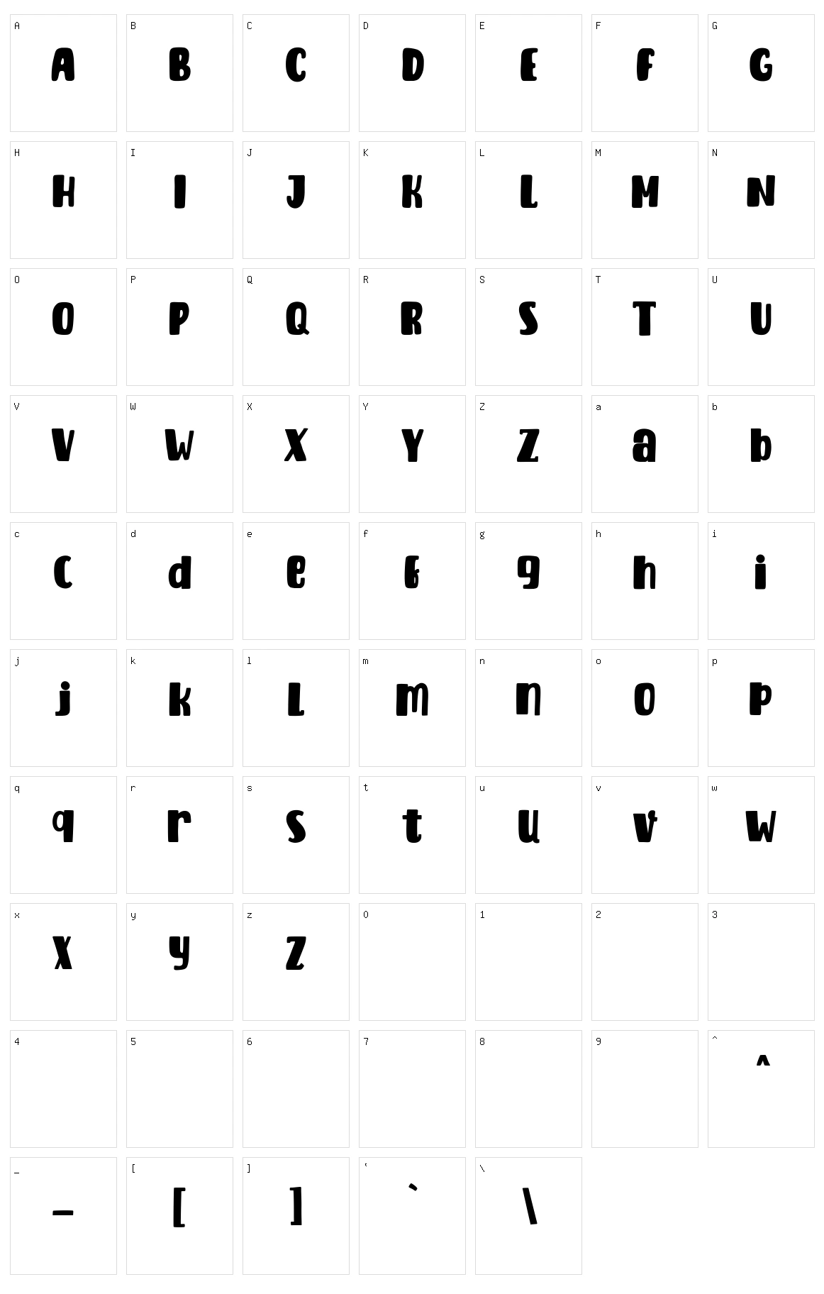 Fairdate Character Set