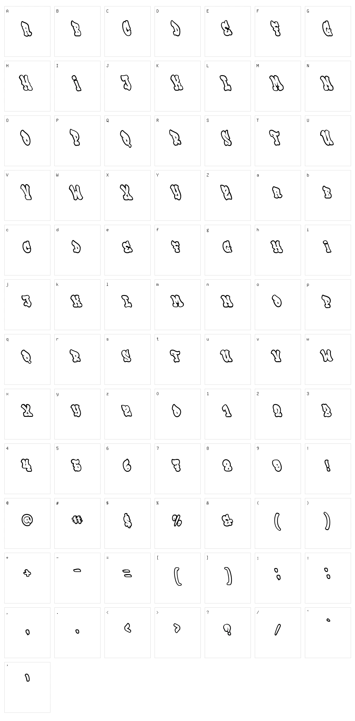 Rebeland Character Set