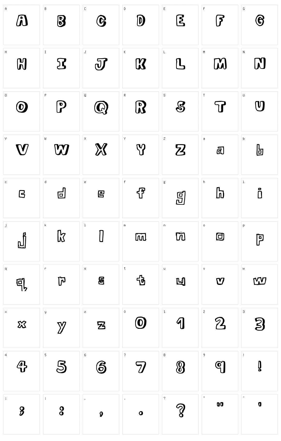 First Font Character Set