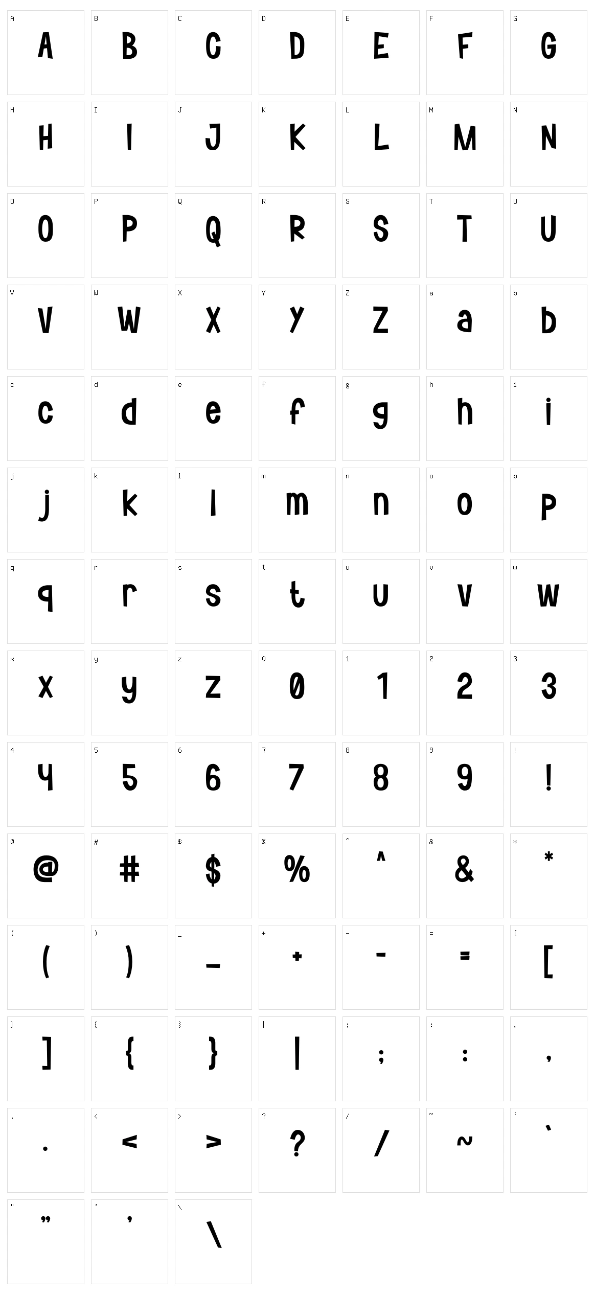 Flicker Character Set