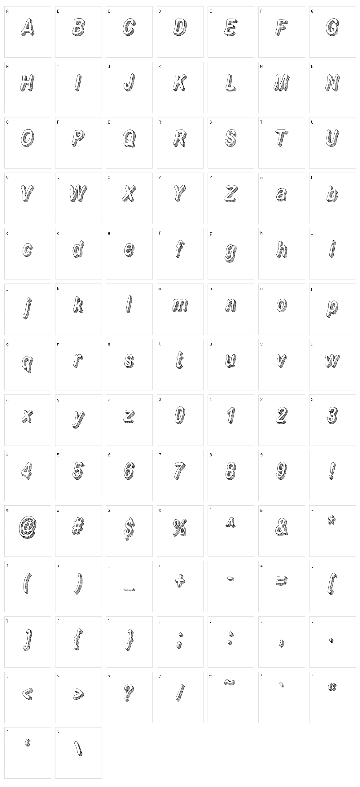 Flim-Flam Character Set