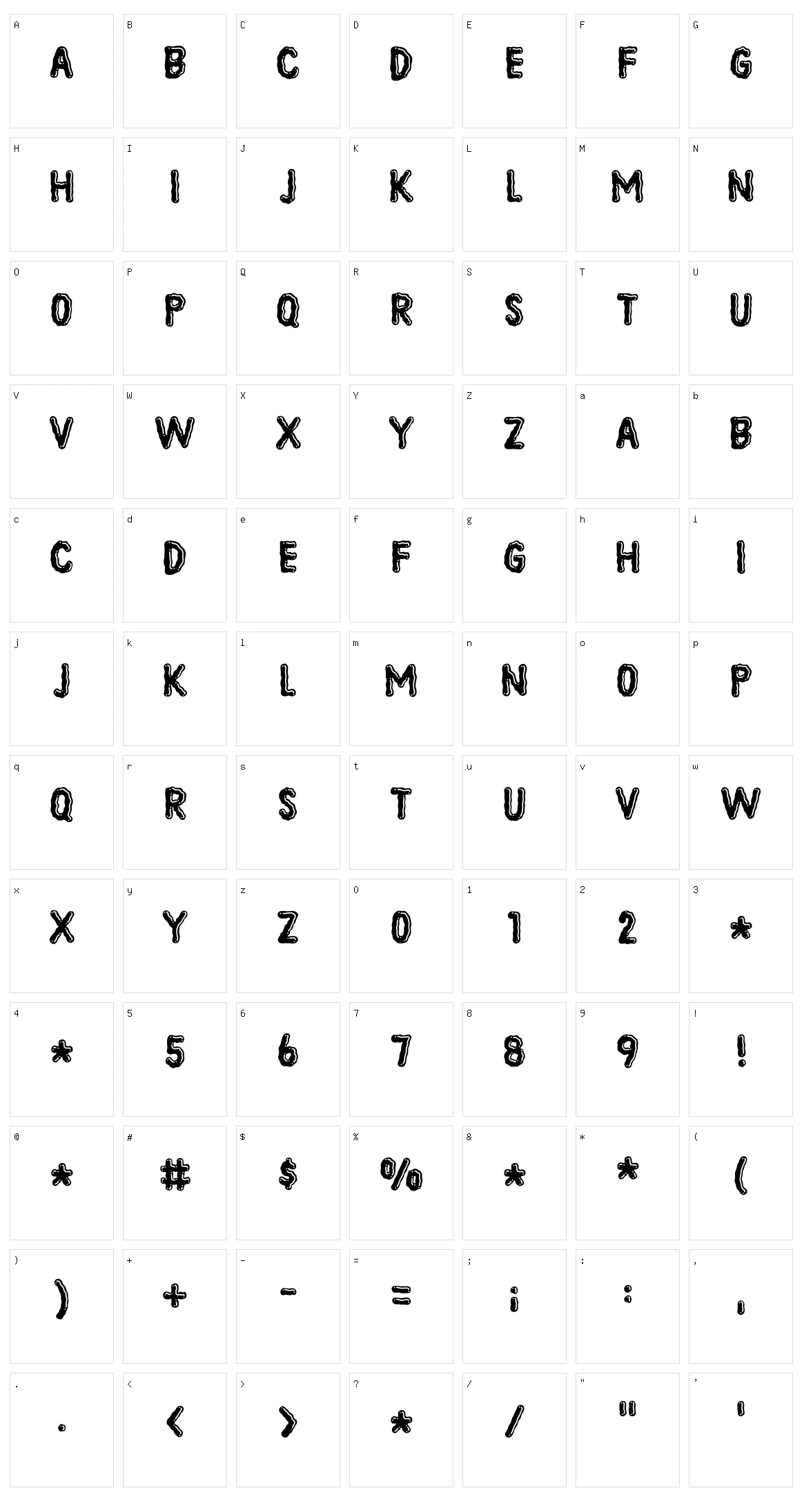 Floyal Rush Character Set