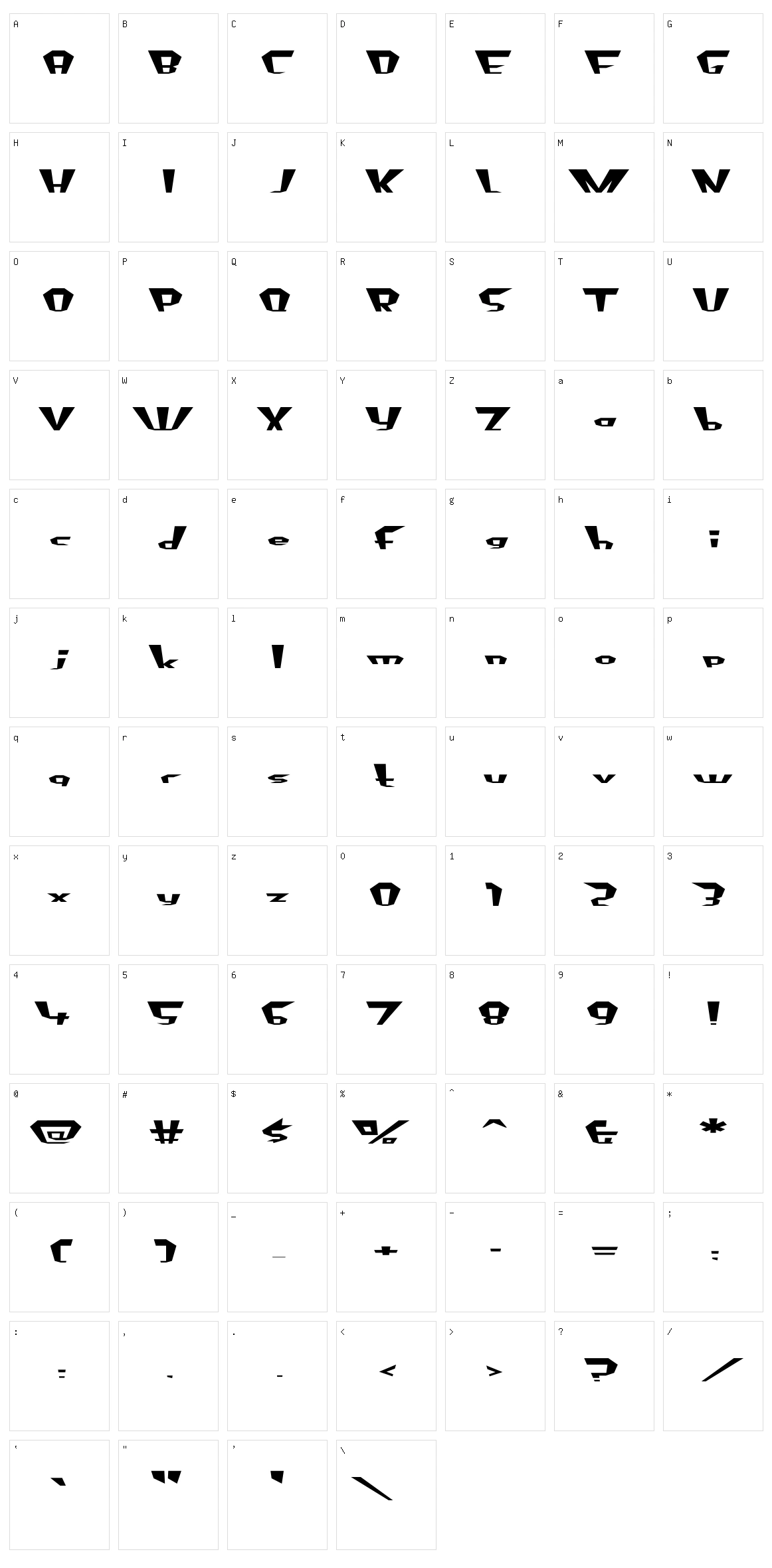 Fluoride Beings Character Set