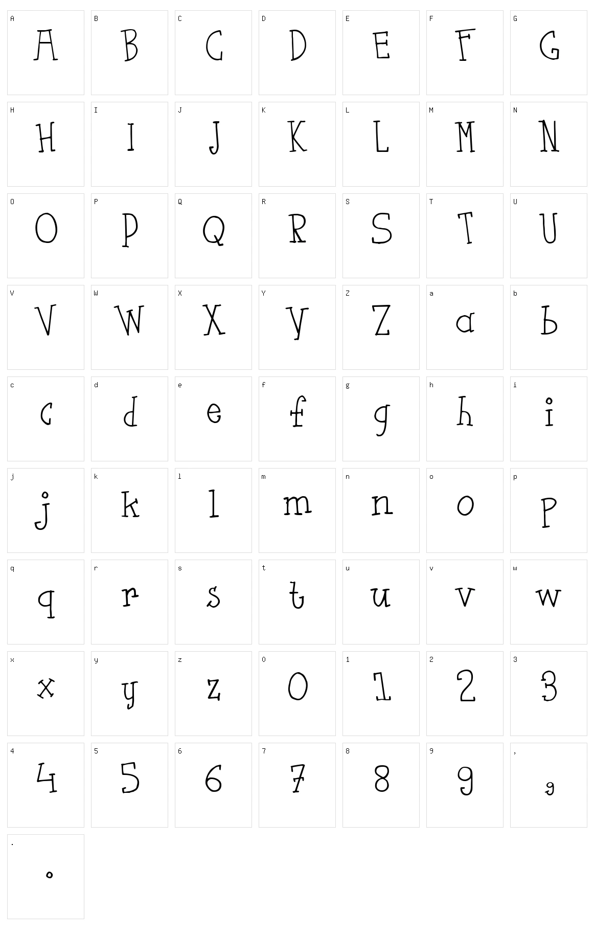 Flut Saus Character Set