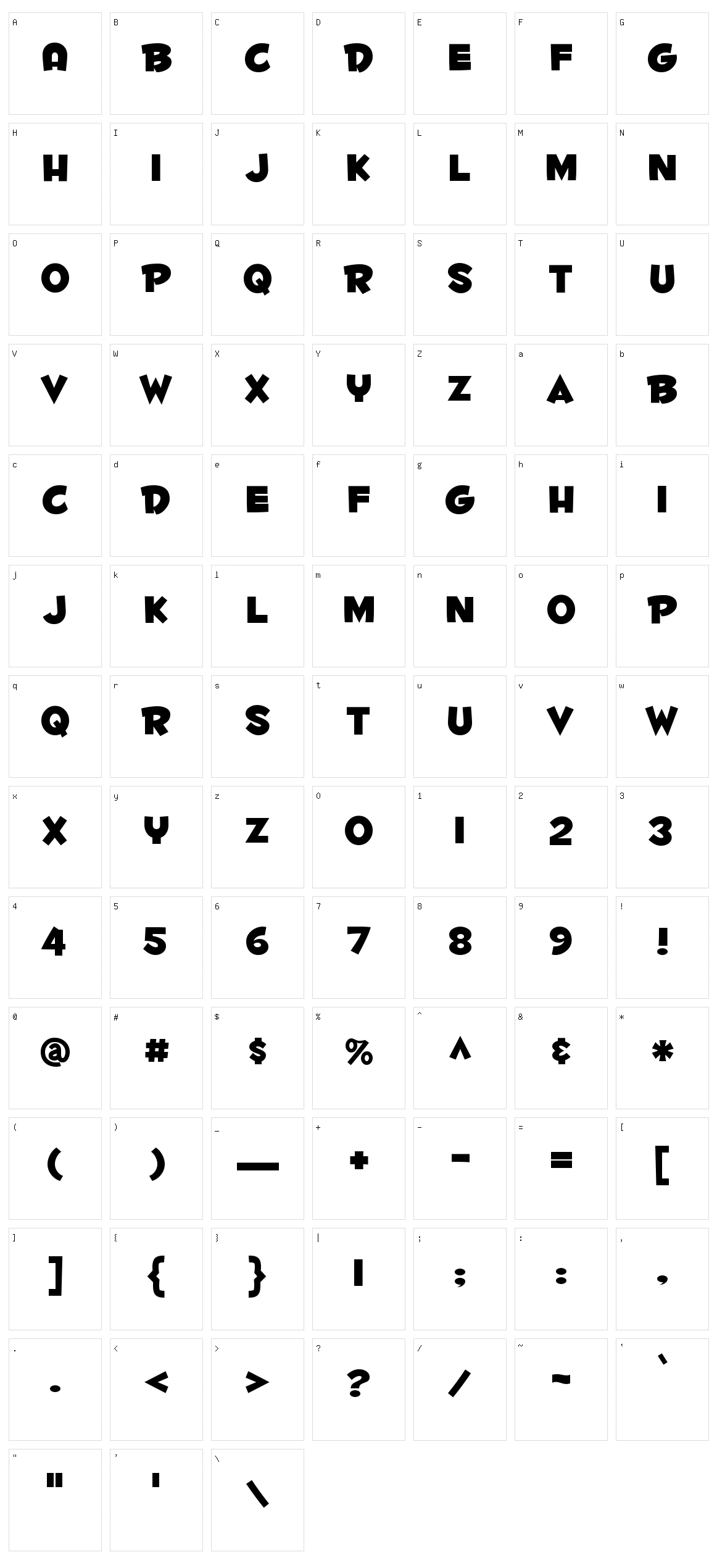 Fontdinerdotcom Huggable Character Set
