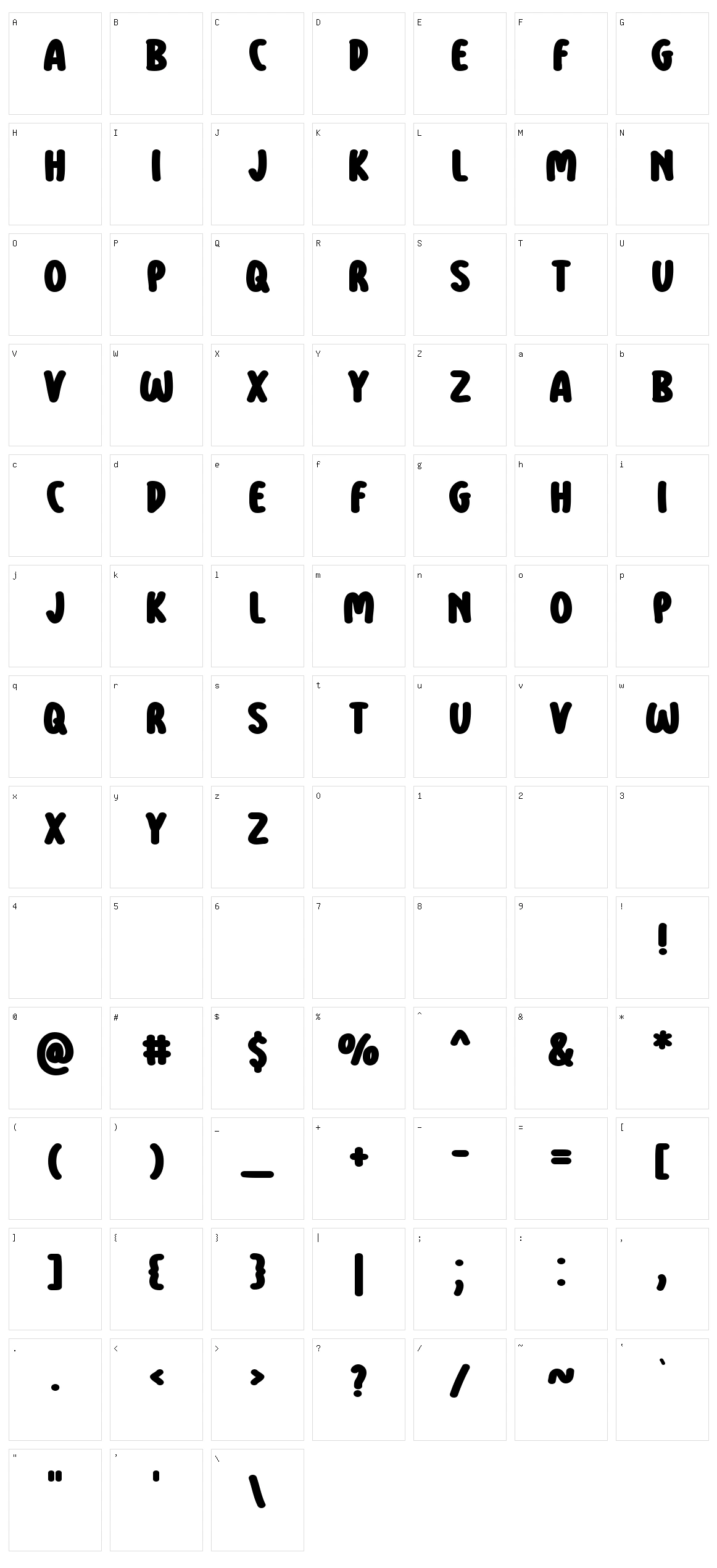 Food Zone Character Set