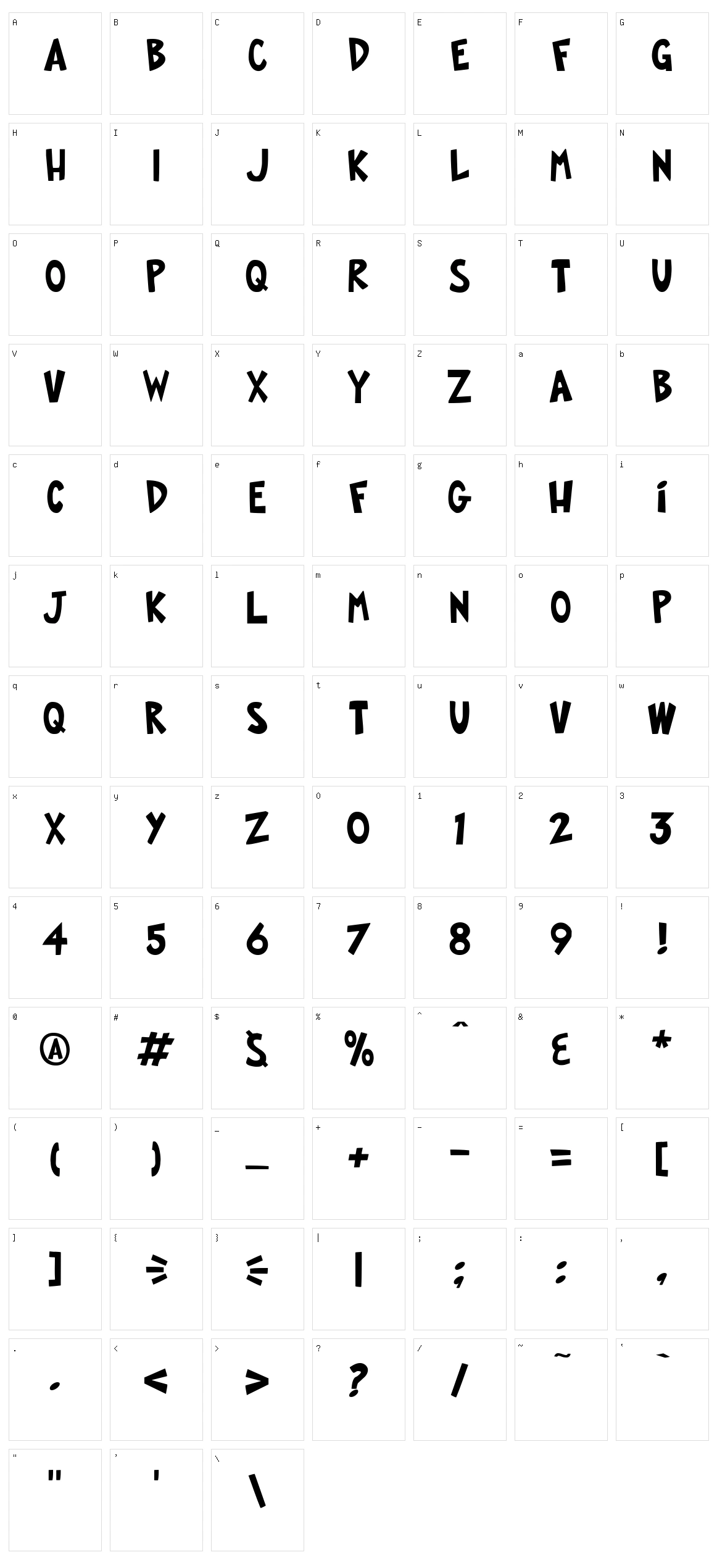 FOP Title Style Character Set