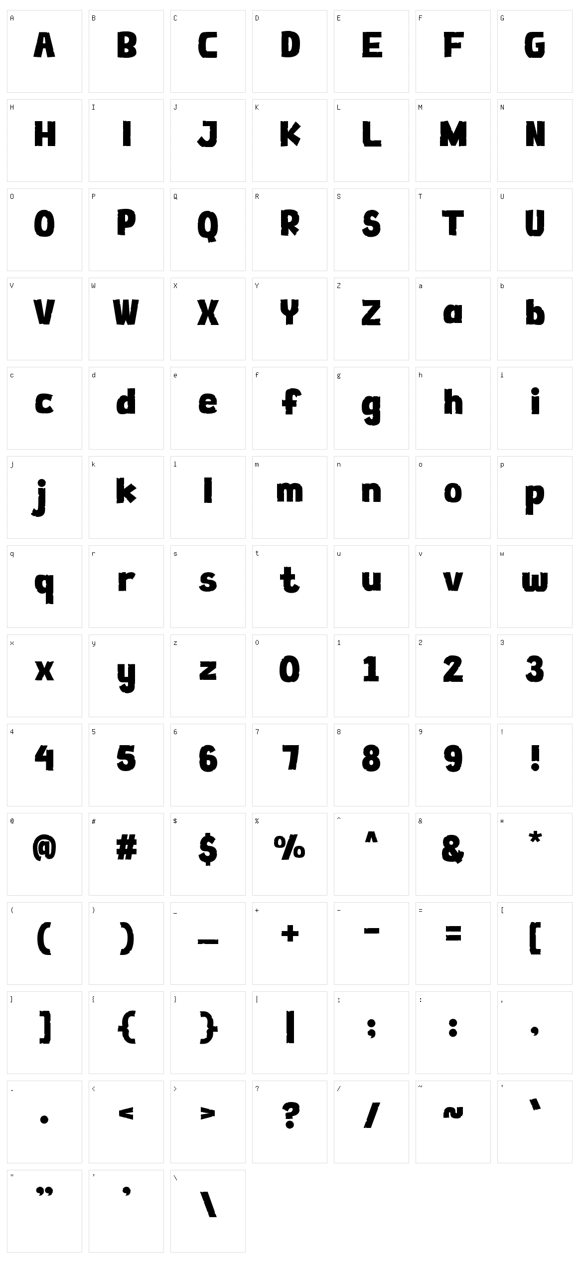 Forejump Character Set