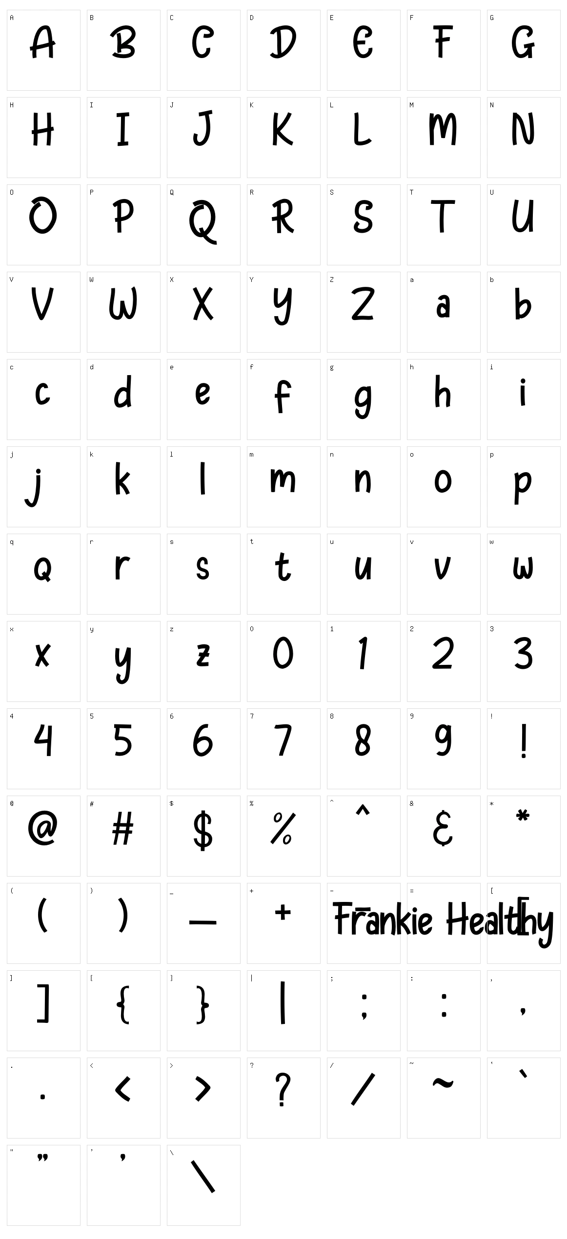 Frankie Healthy Character Set