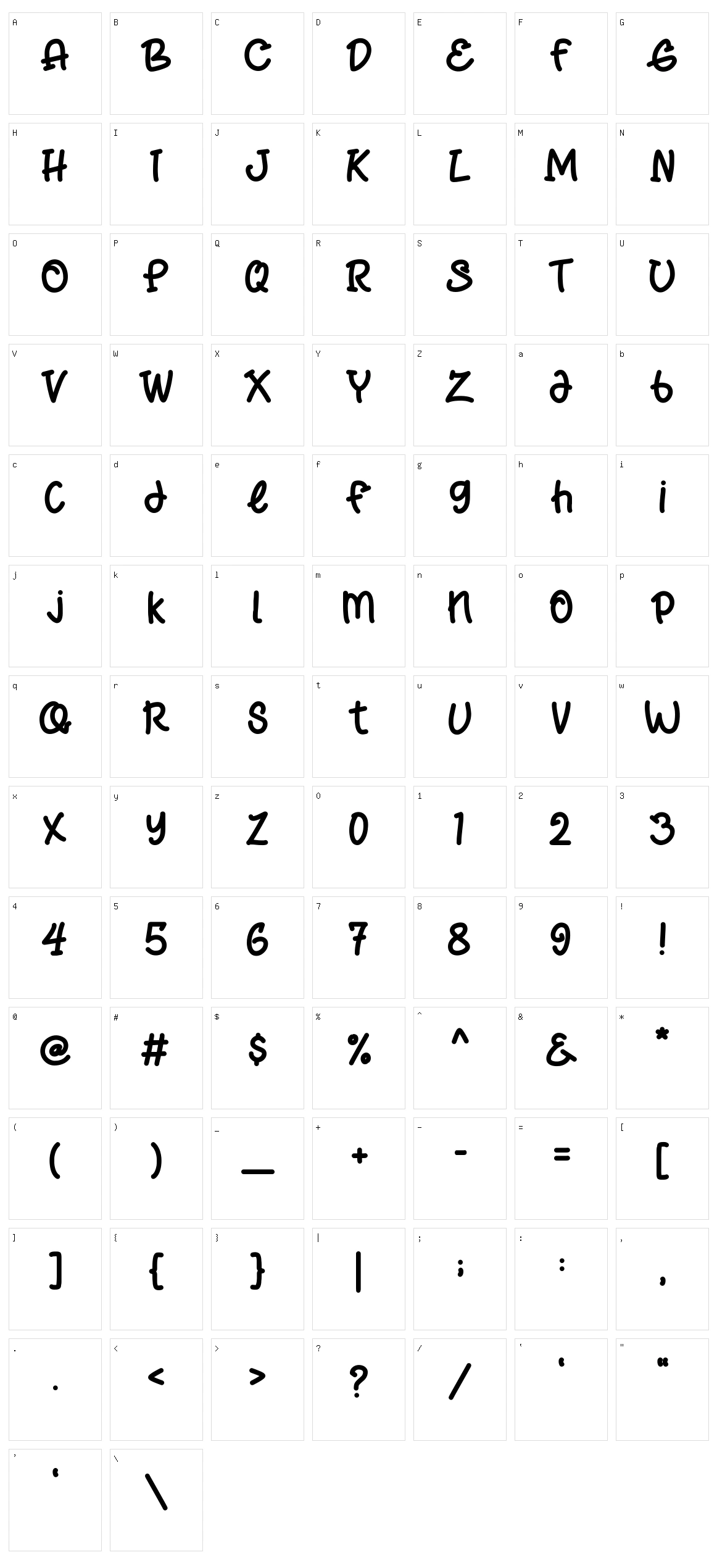 Frappe Latte Character Set