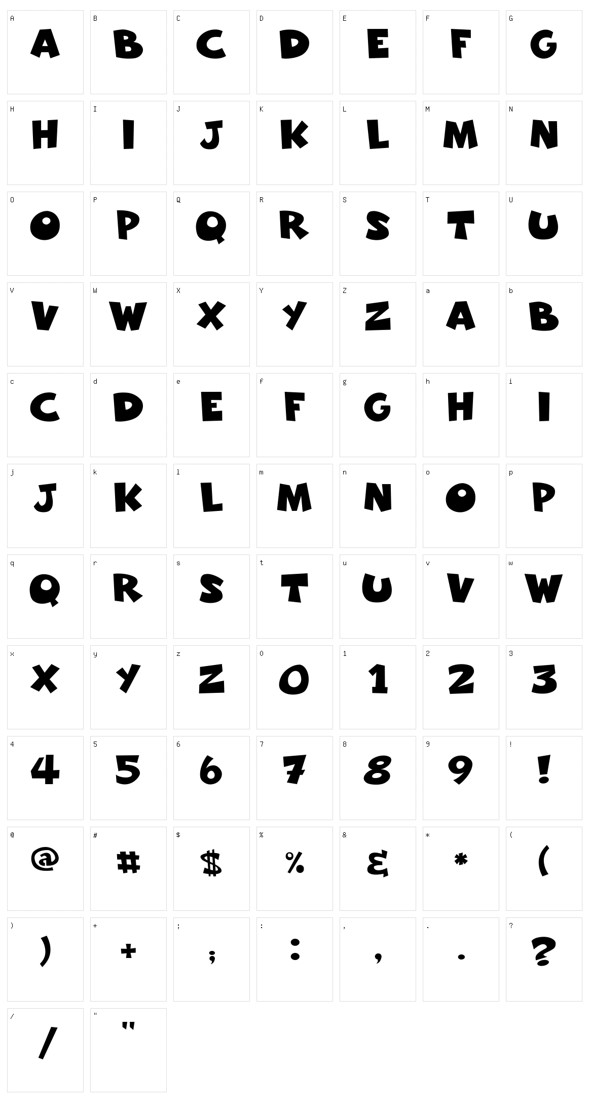 Freakomix Character Set