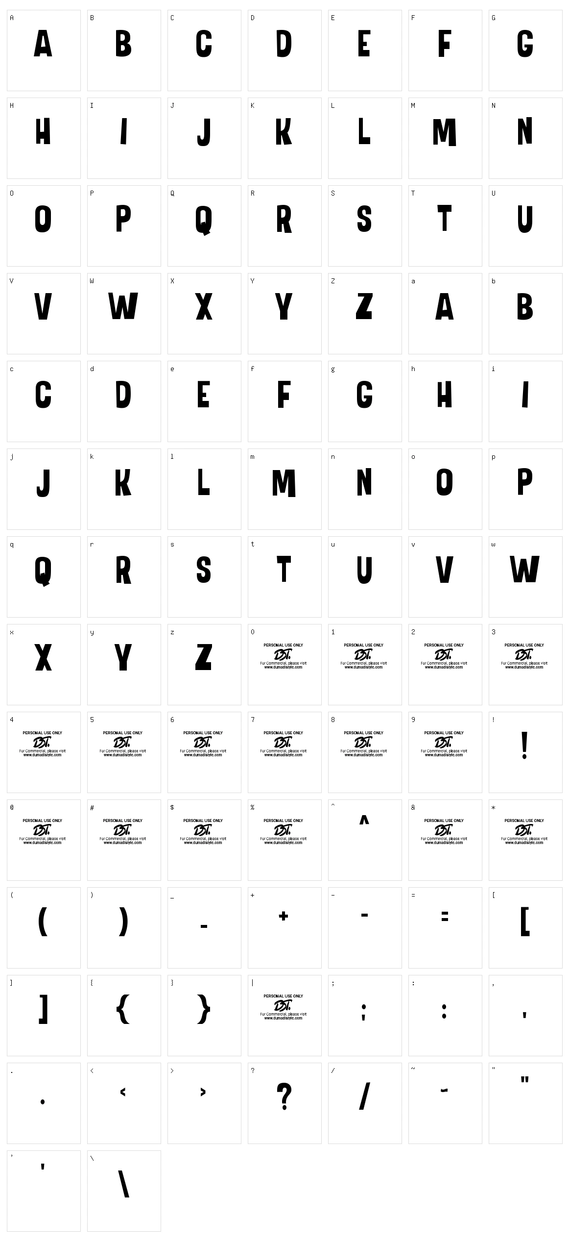 Freaky Freedom Character Set