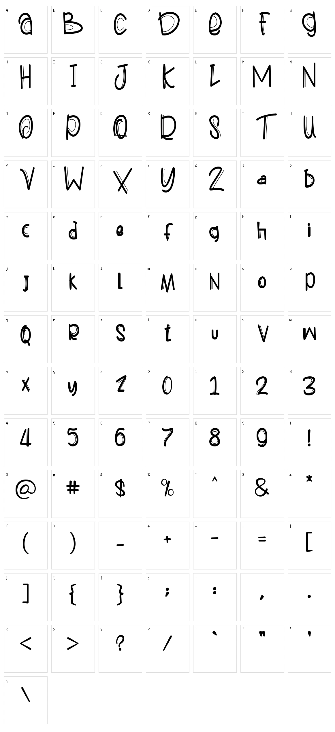 Fressia Character Set