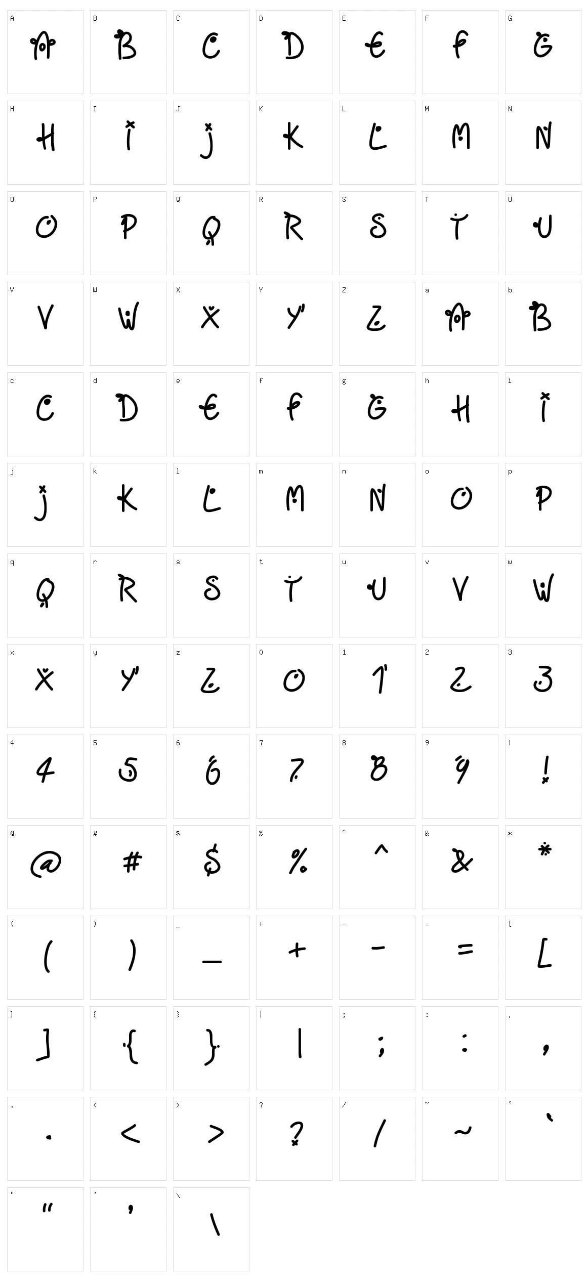 Friday free dots Character Set