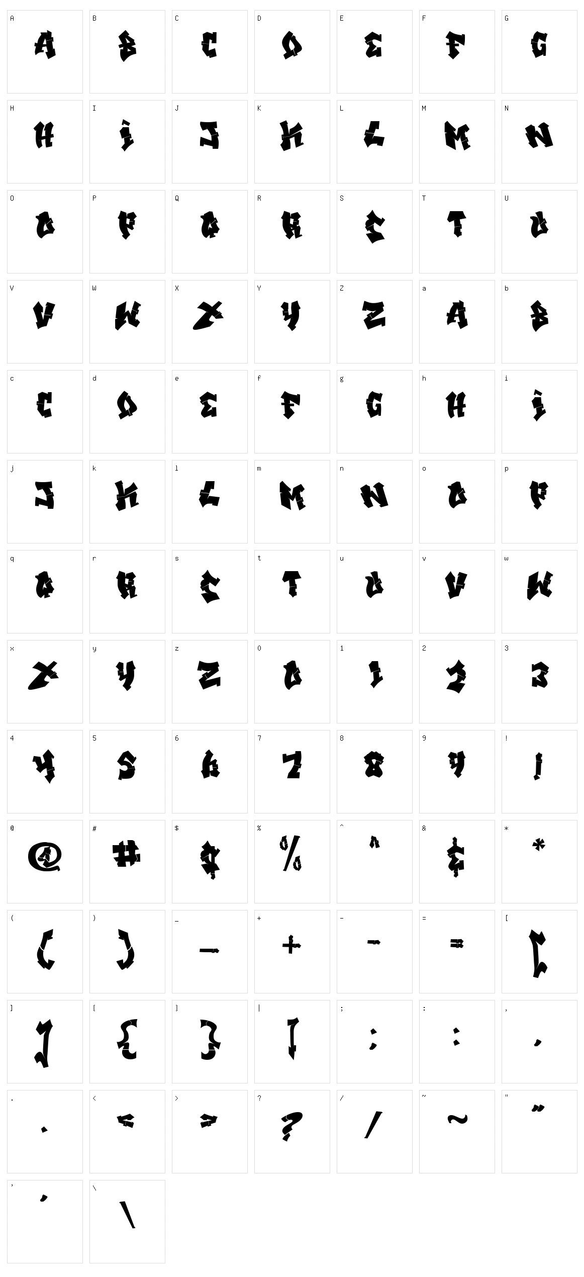Xandercode Character Set