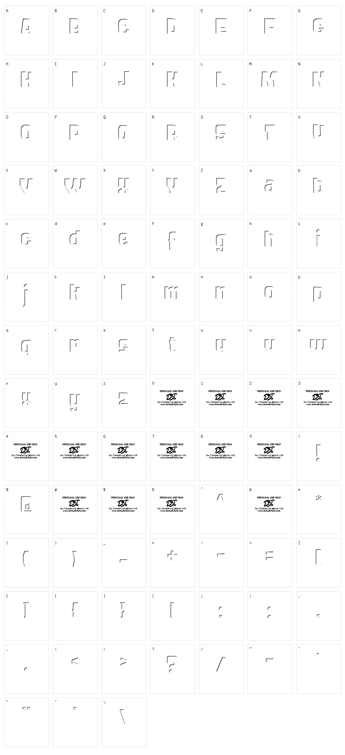 Fros Bold Character Set