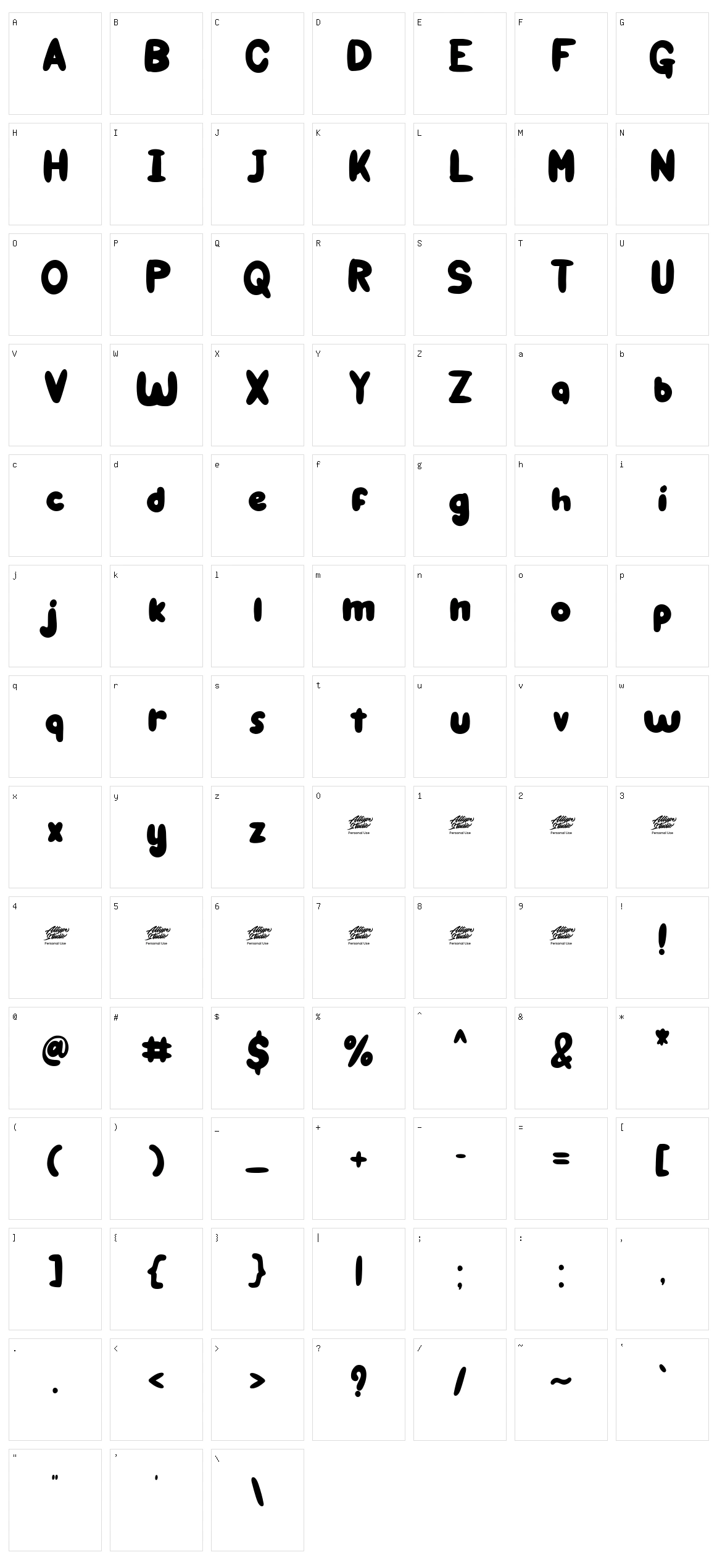 Frostine Snow Character Set