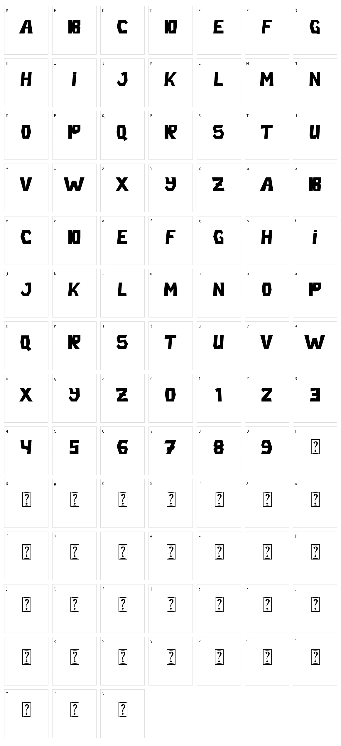 Fun Zone Character Set