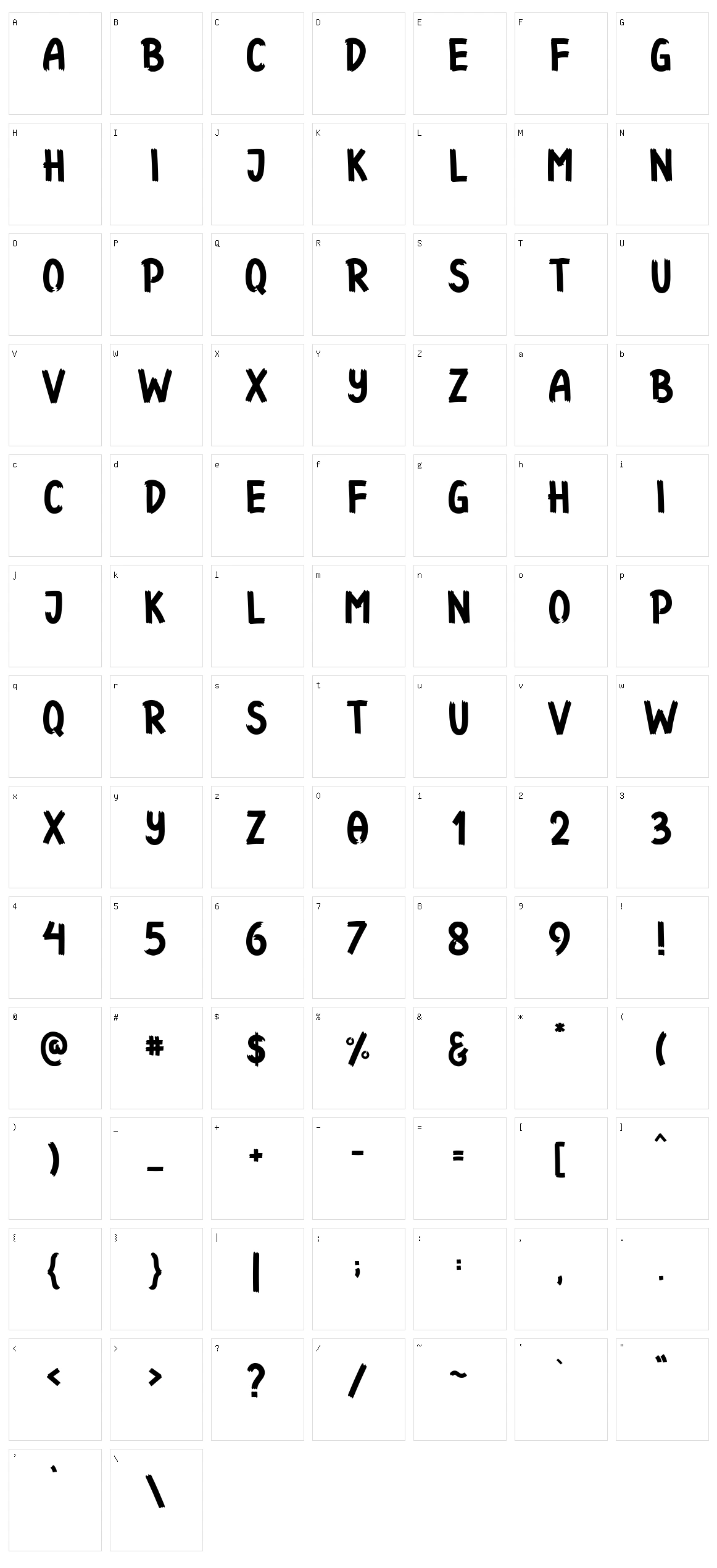 Funbold Character Set