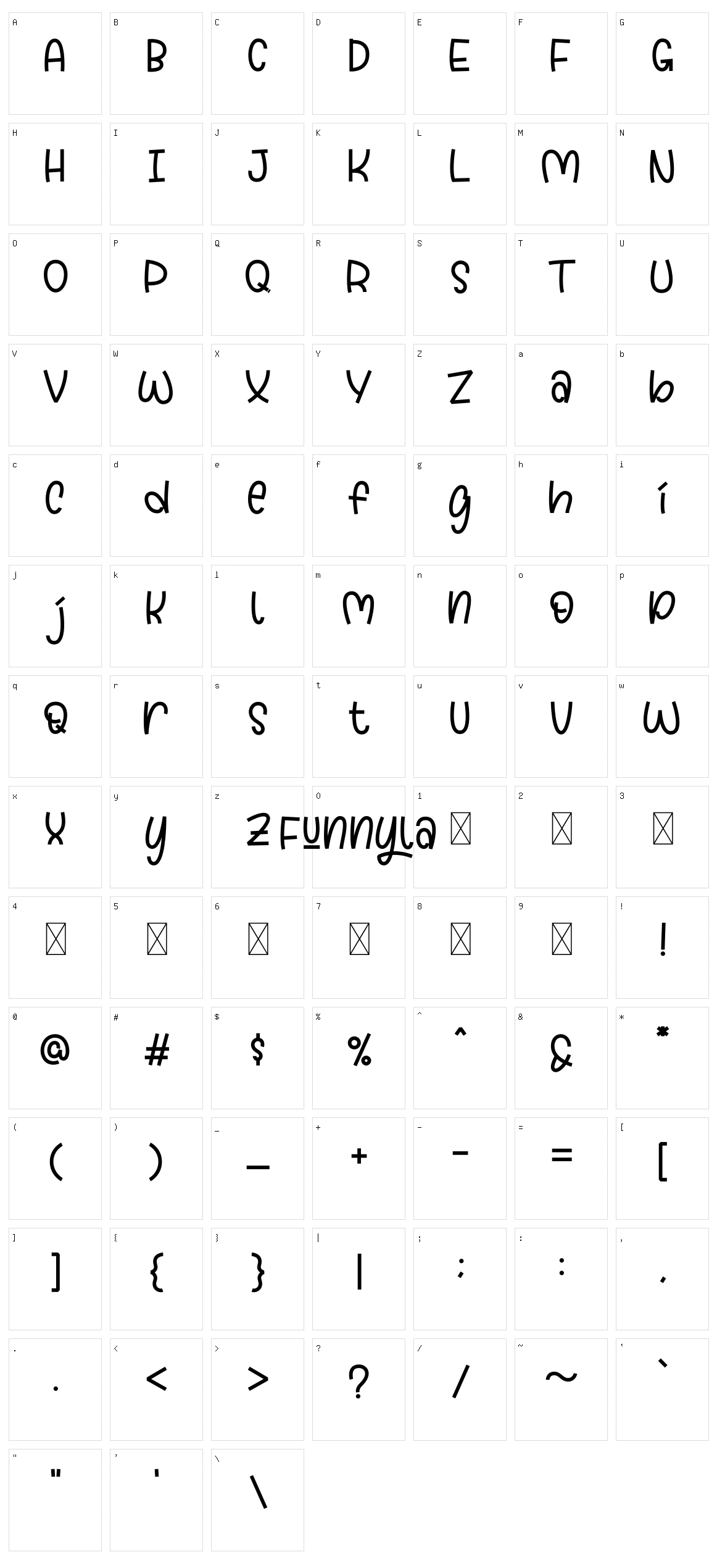 Funnyla Character Set