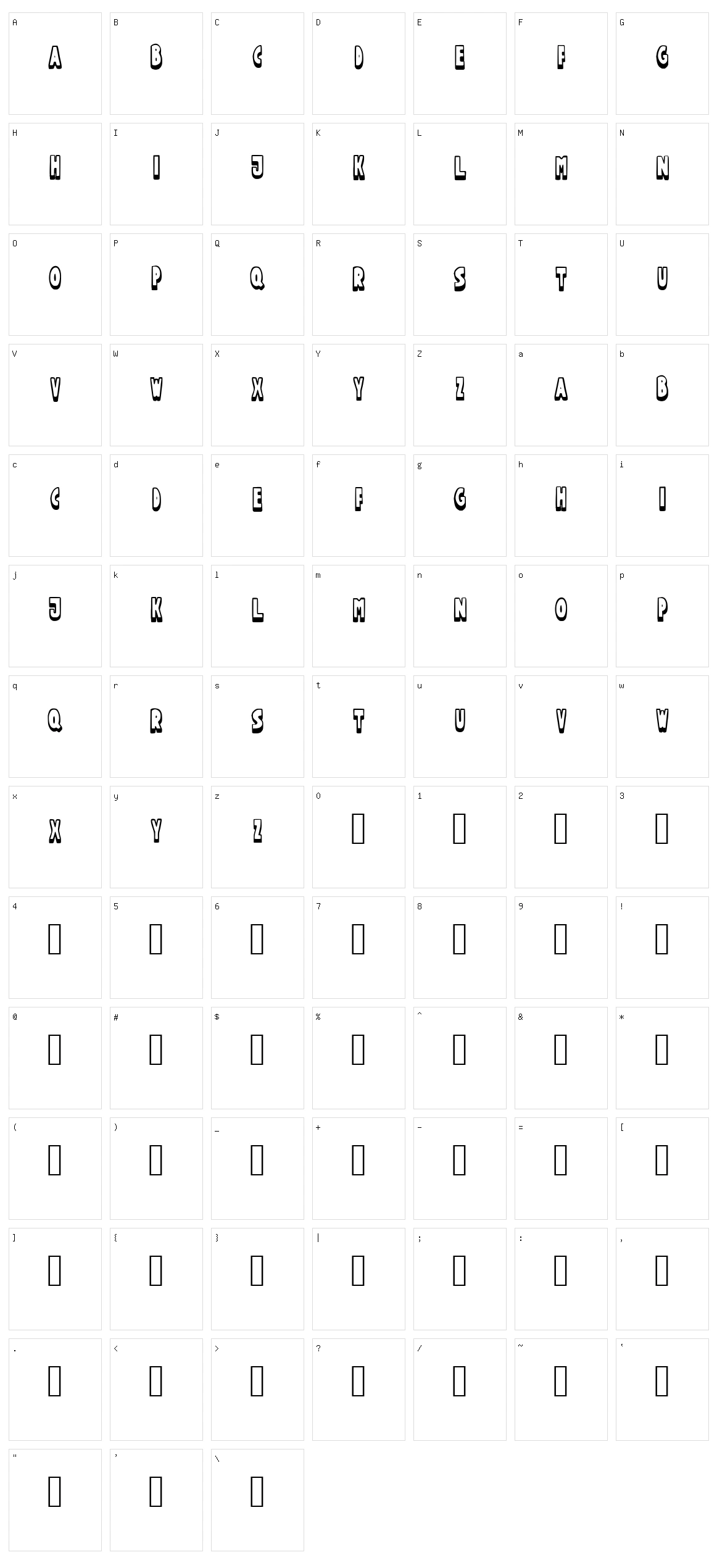Funtle Caps Character Set