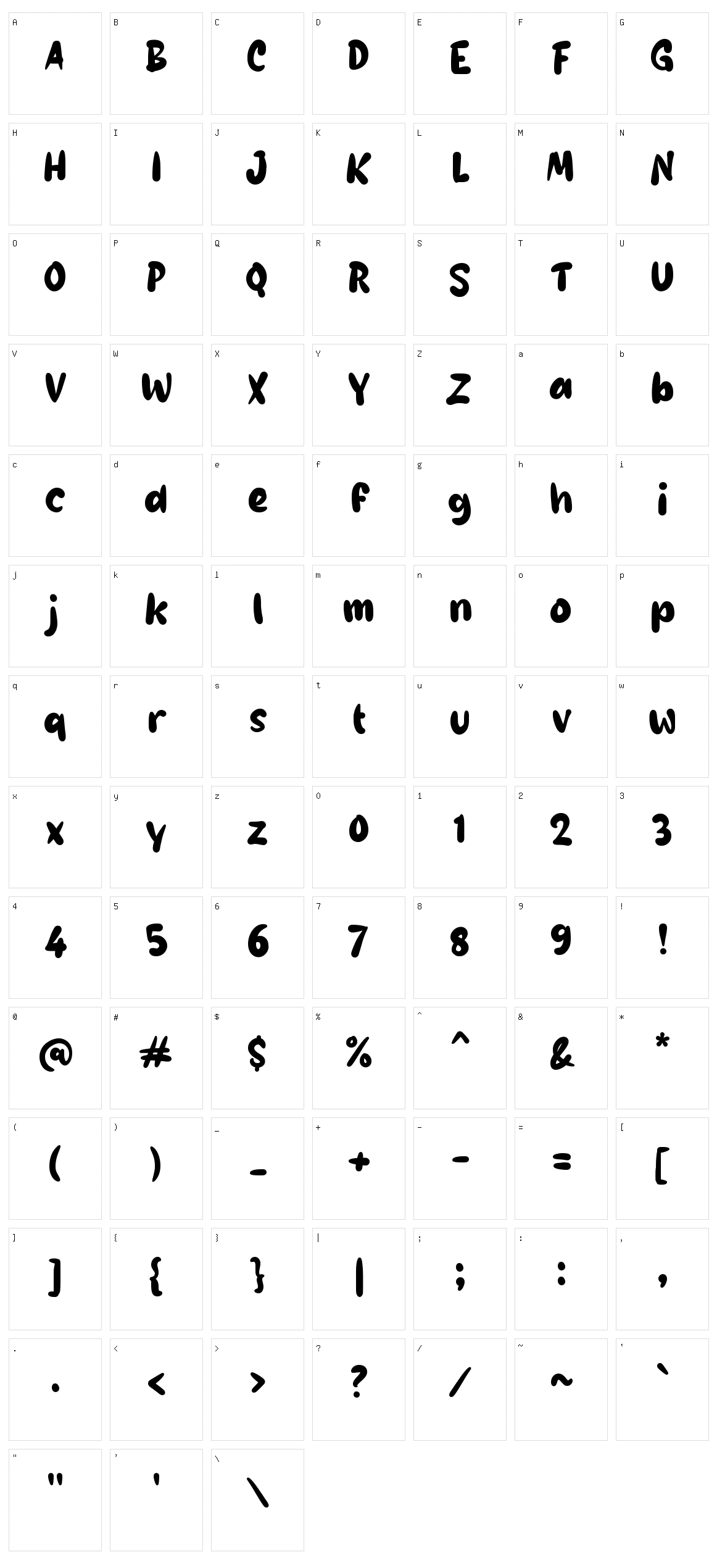 g Gelembung Character Set