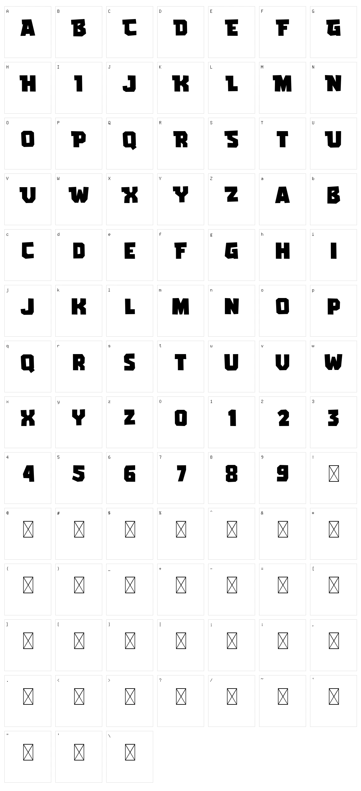 Gameria Character Set