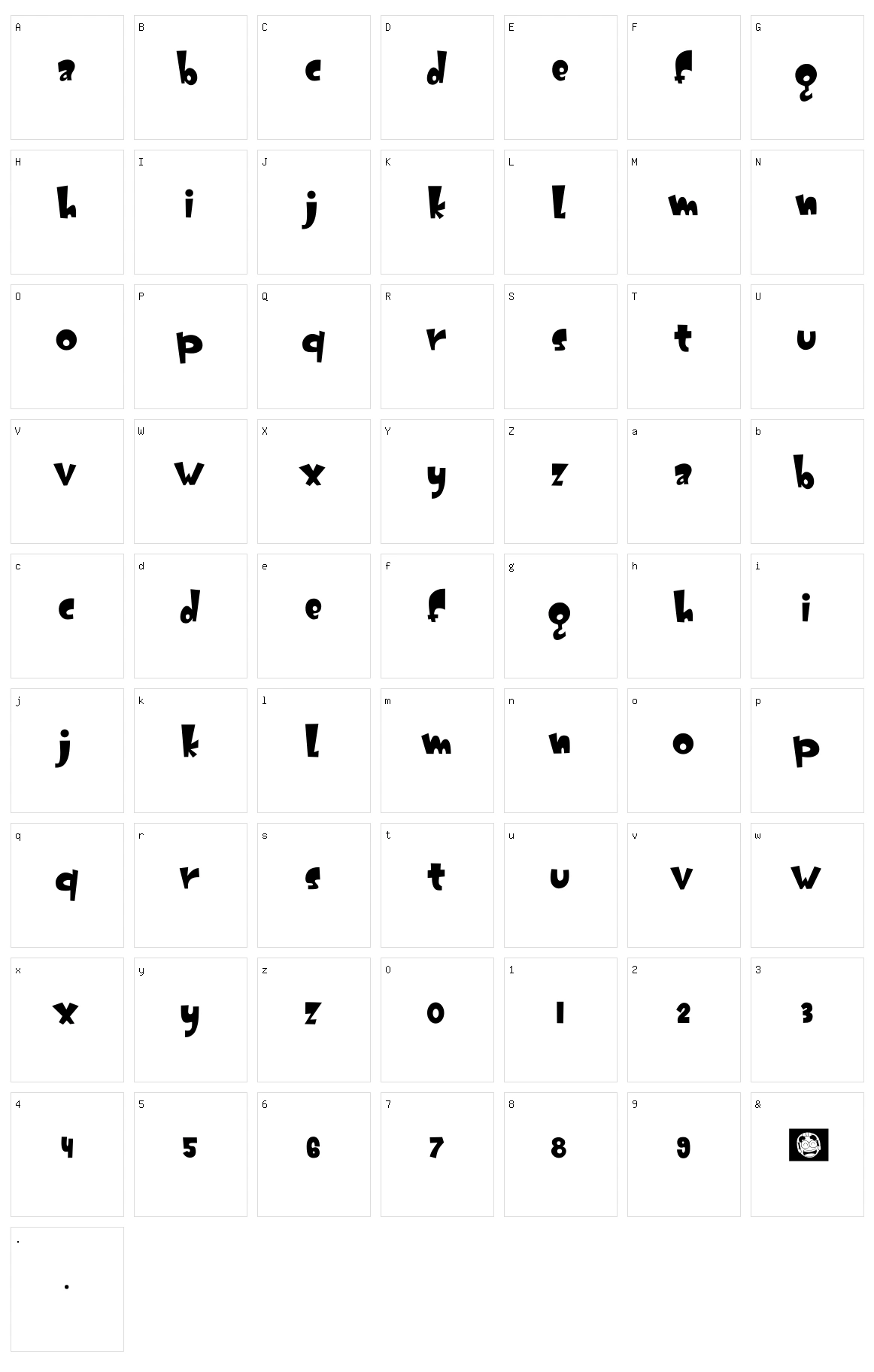 Gatot Kaca Character Set
