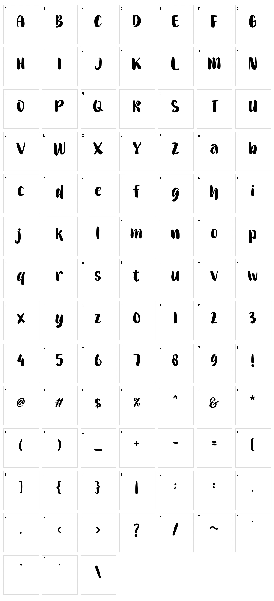 Gembulla Character Set