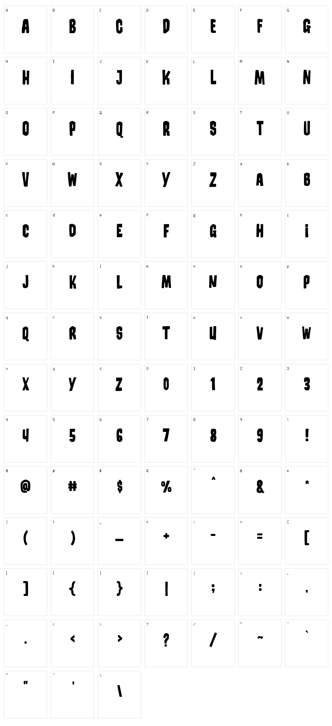 Gerbersllo Character Set