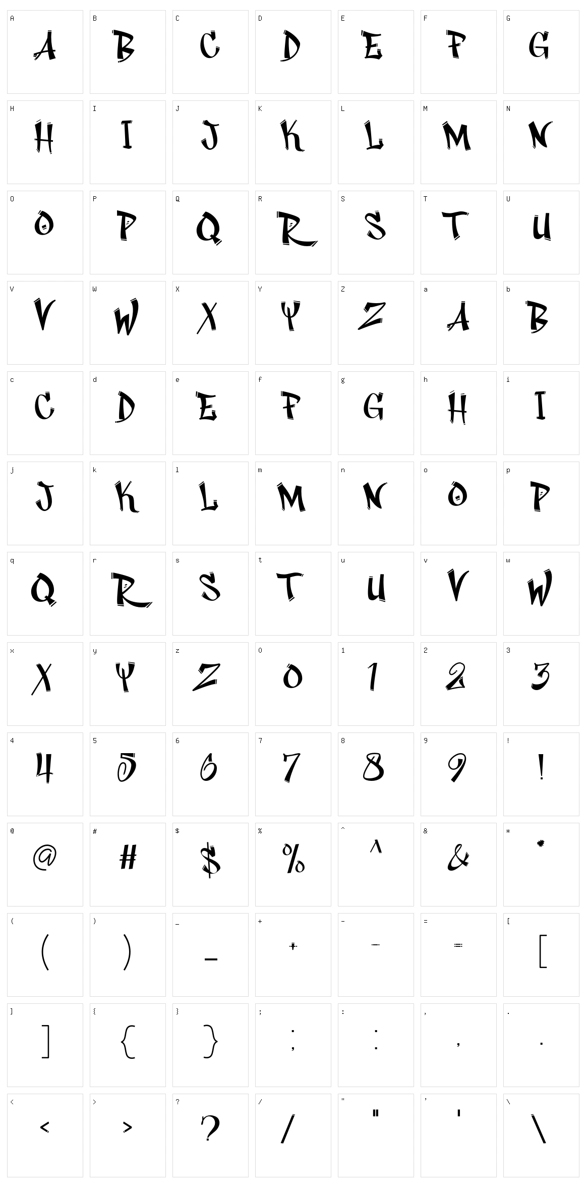 Rhieknuza Character Set