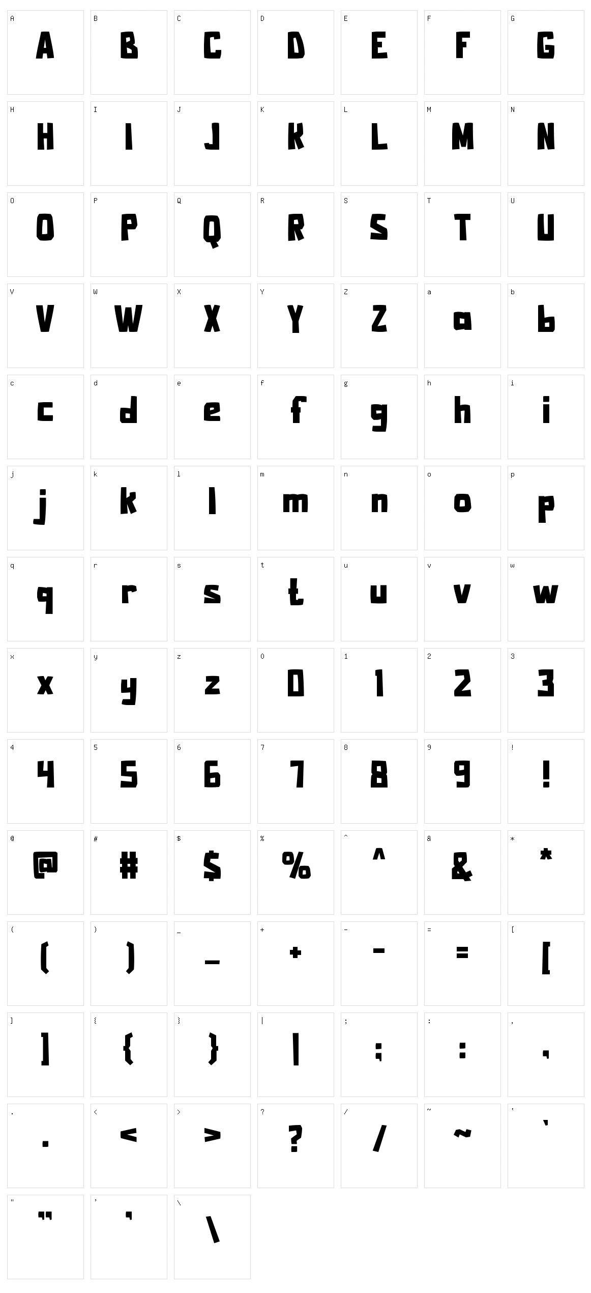 Ghost Town Character Set