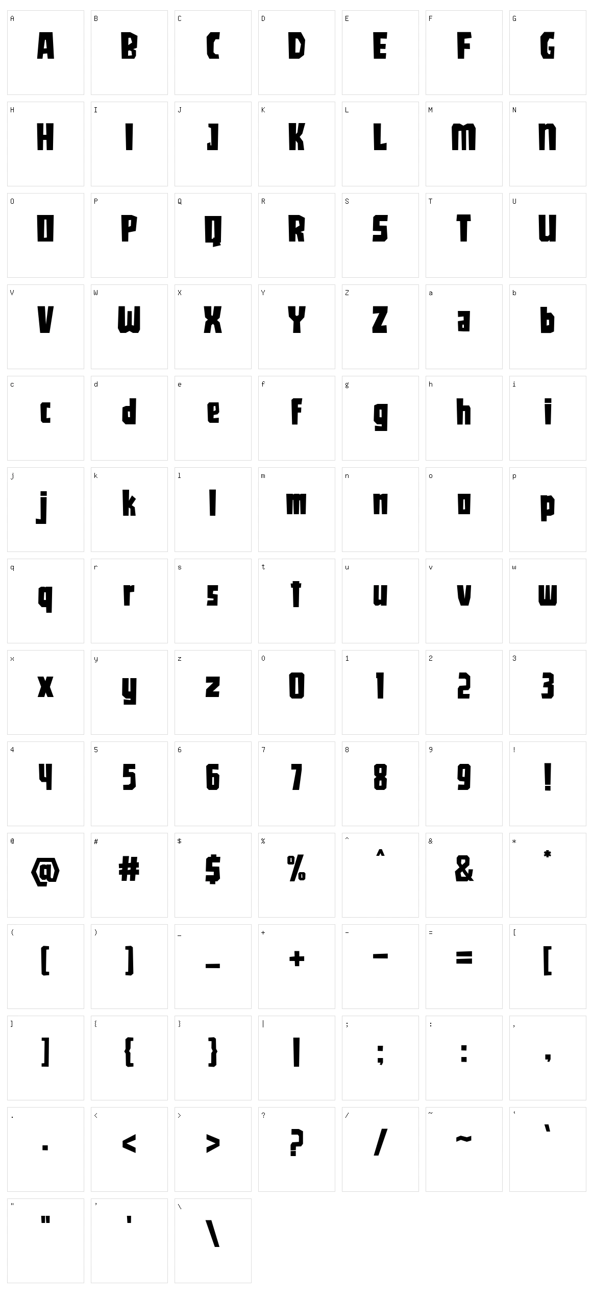 Girock Character Set