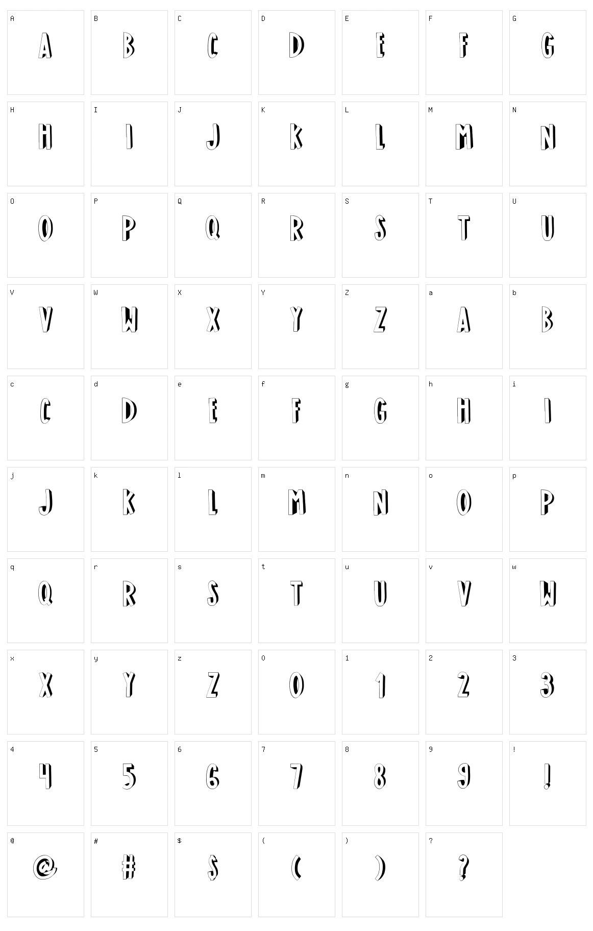 Glory Neira Character Set