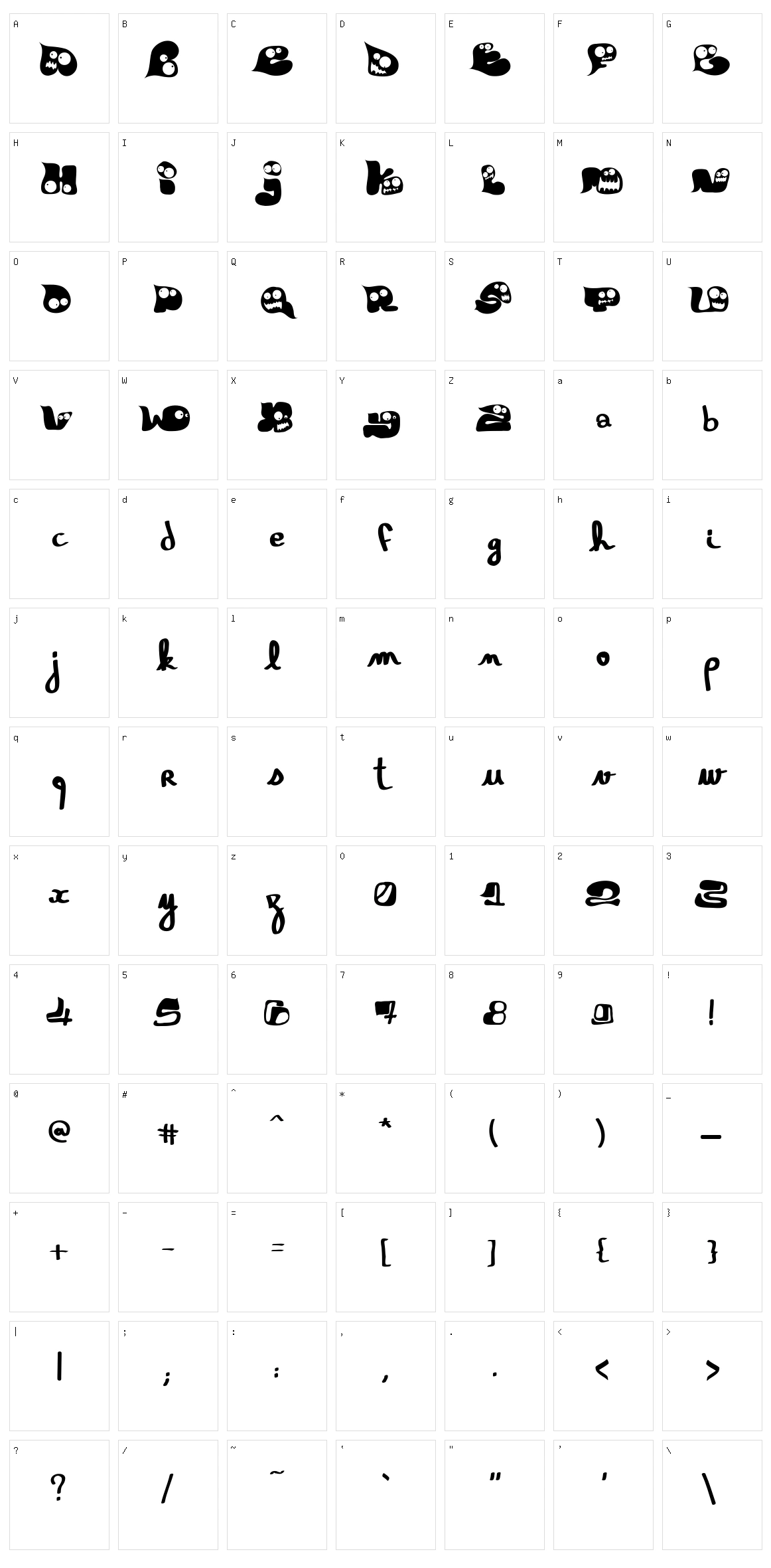 Gloutix Character Set