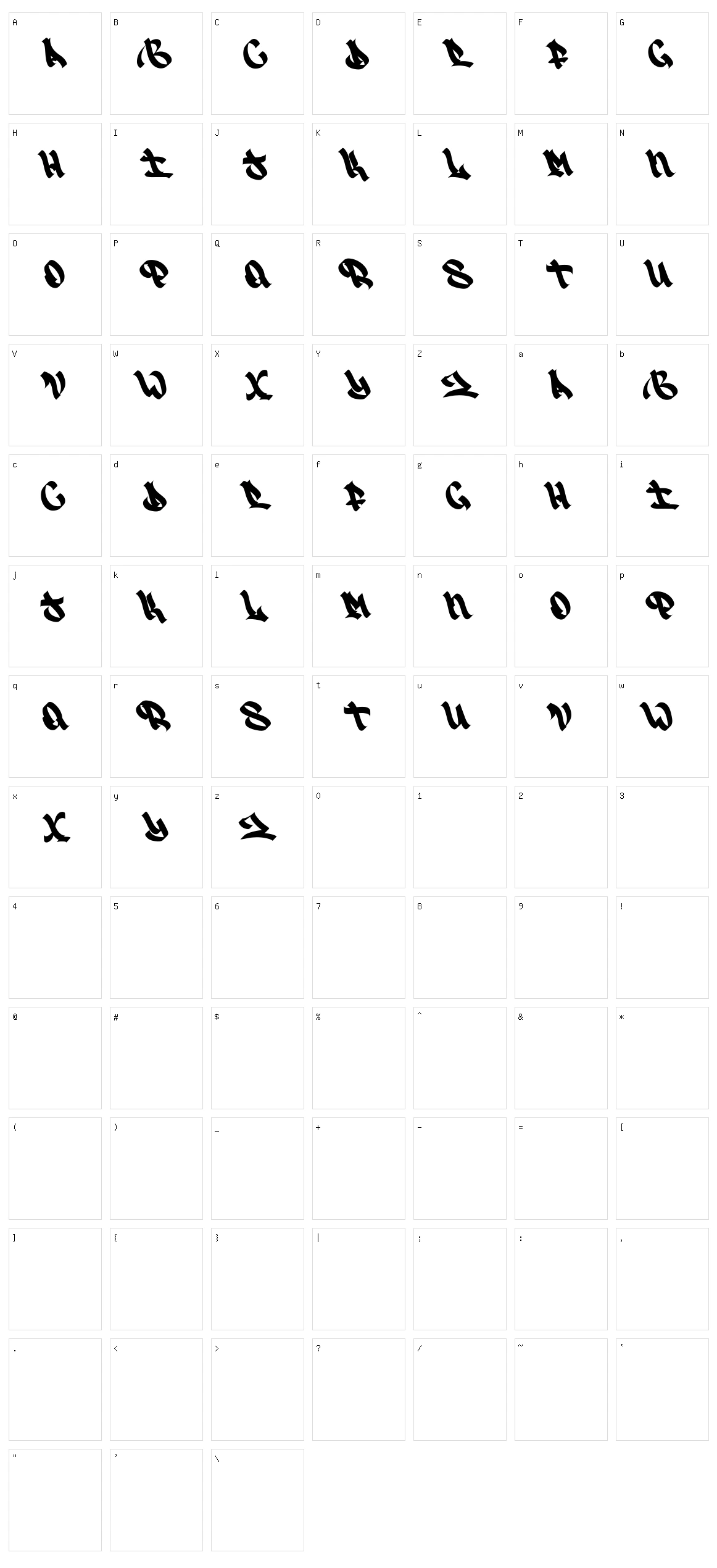 SlySki Original Character Set