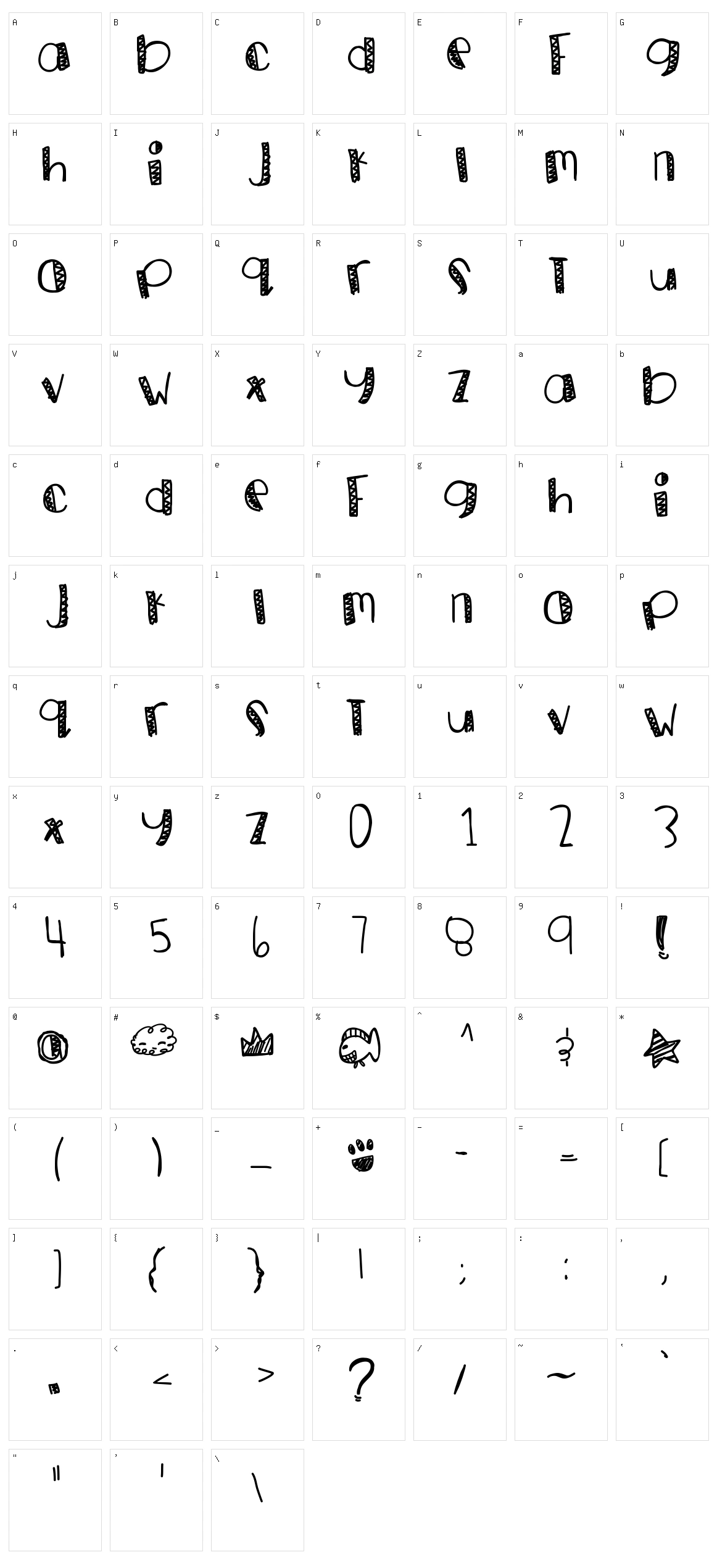 Gold Panda Character Set