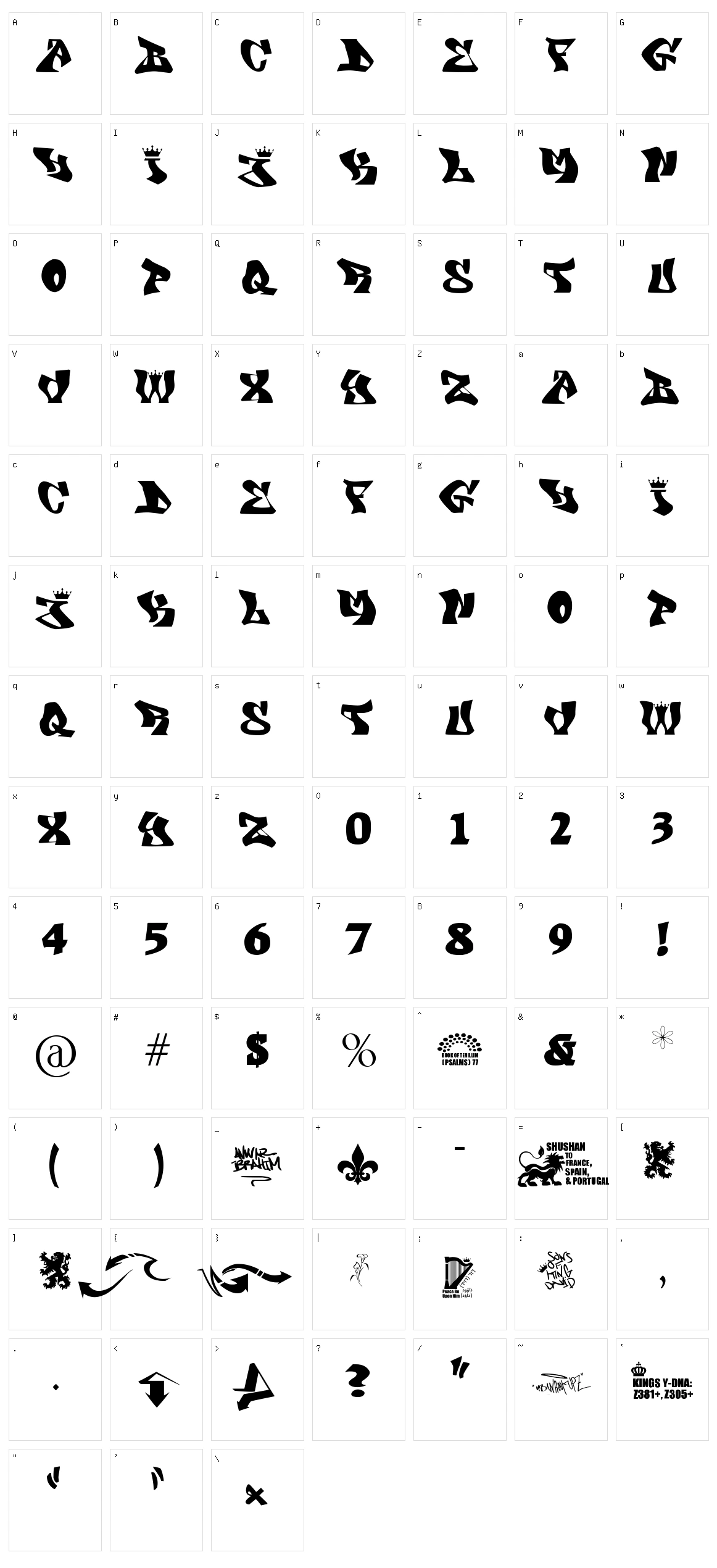 King David Character Set