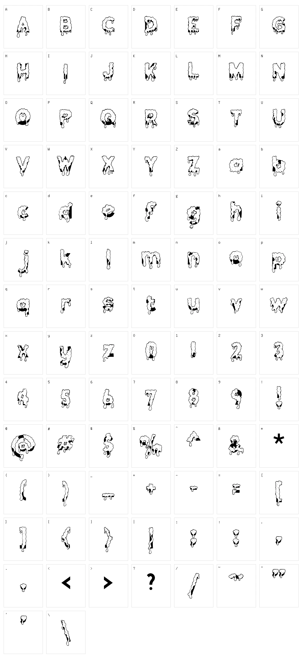 Gooey Drippy Sticky Character Set