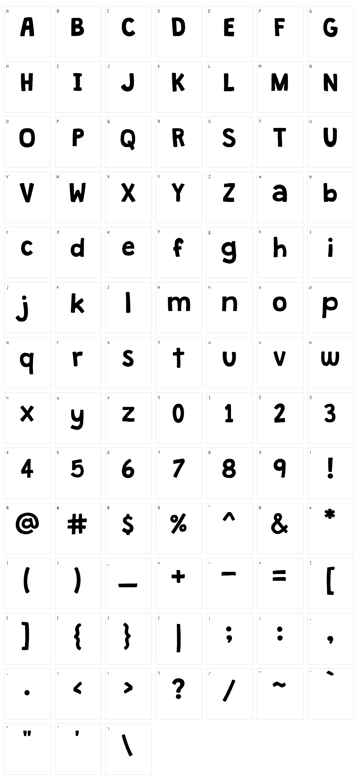 Grandstander Clean Character Set