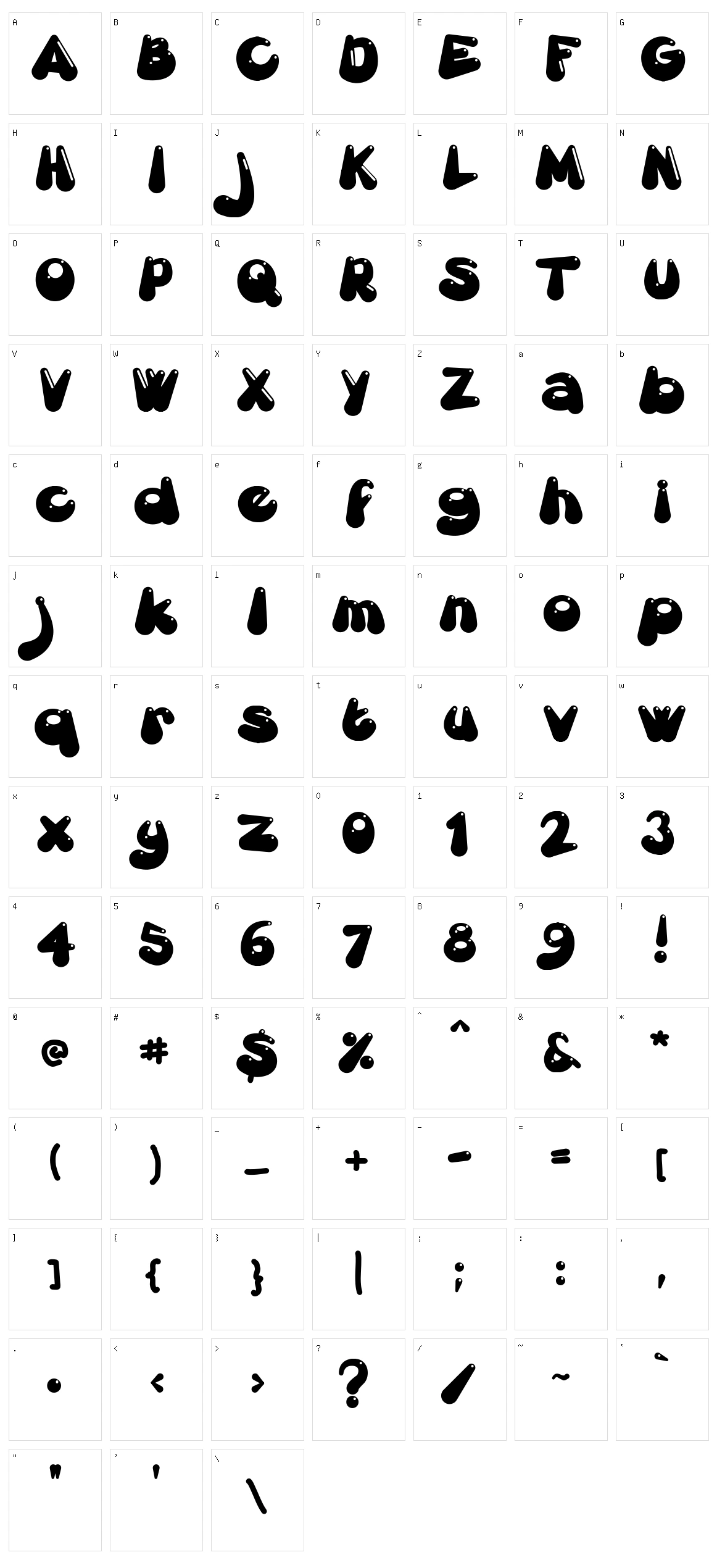 Gretoon Character Set