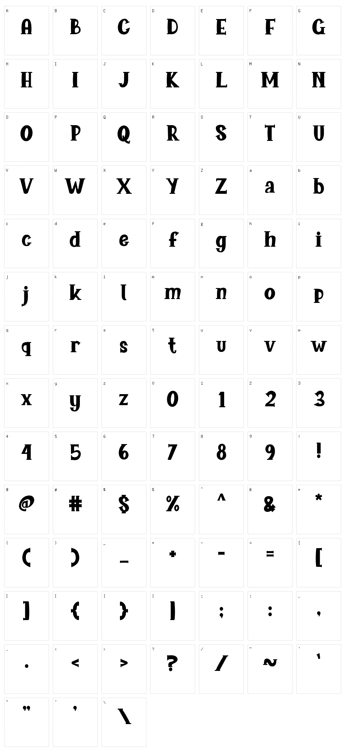 Gudtaims Character Set