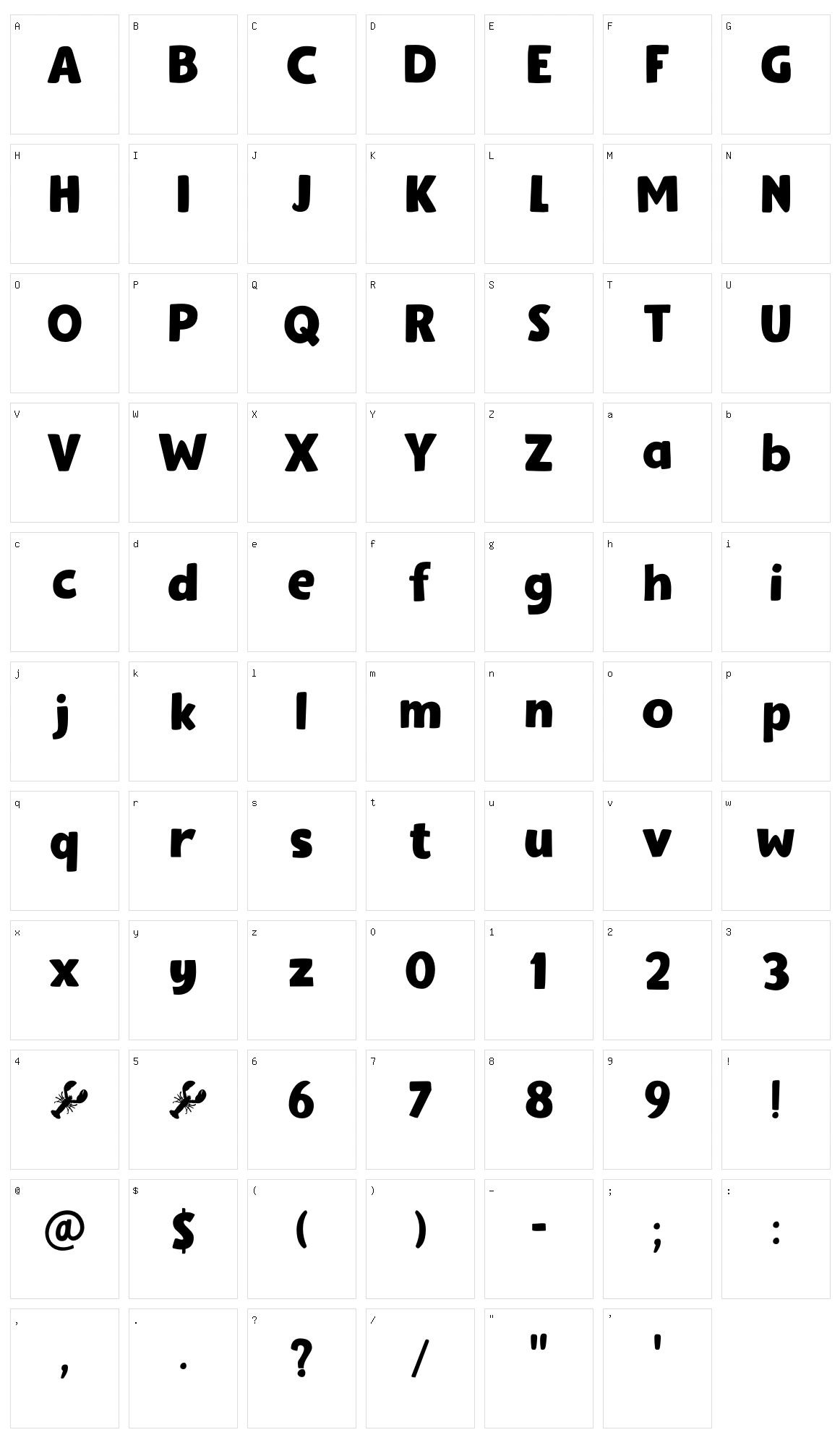 Gumbo Character Set