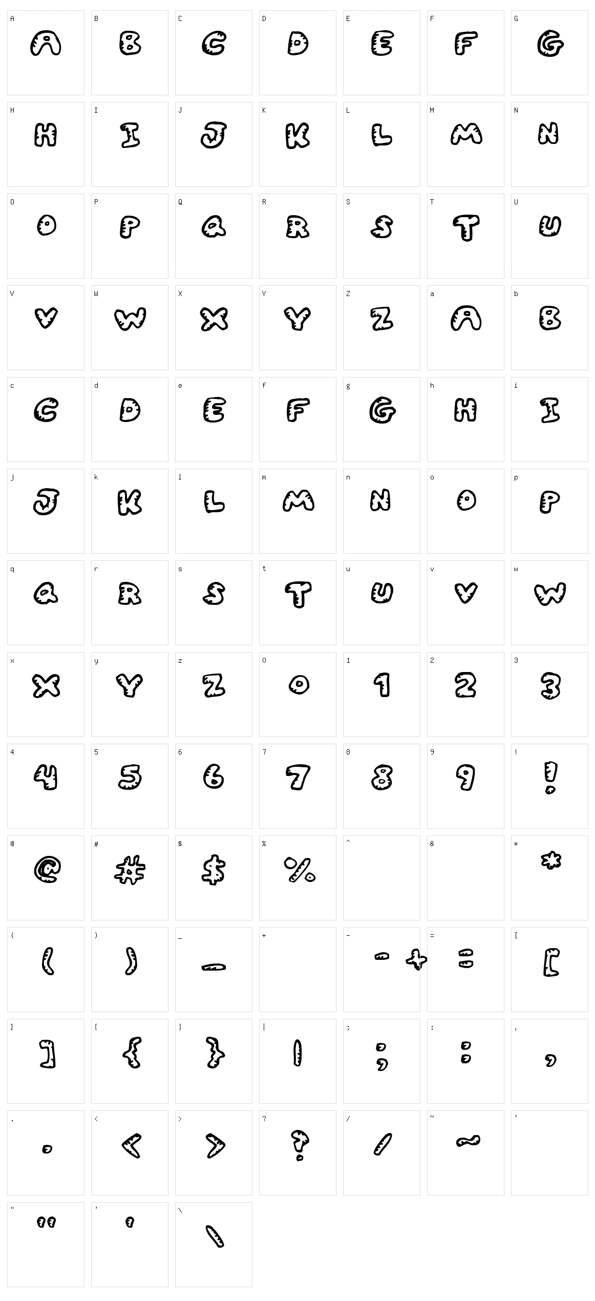Gwibble Character Set