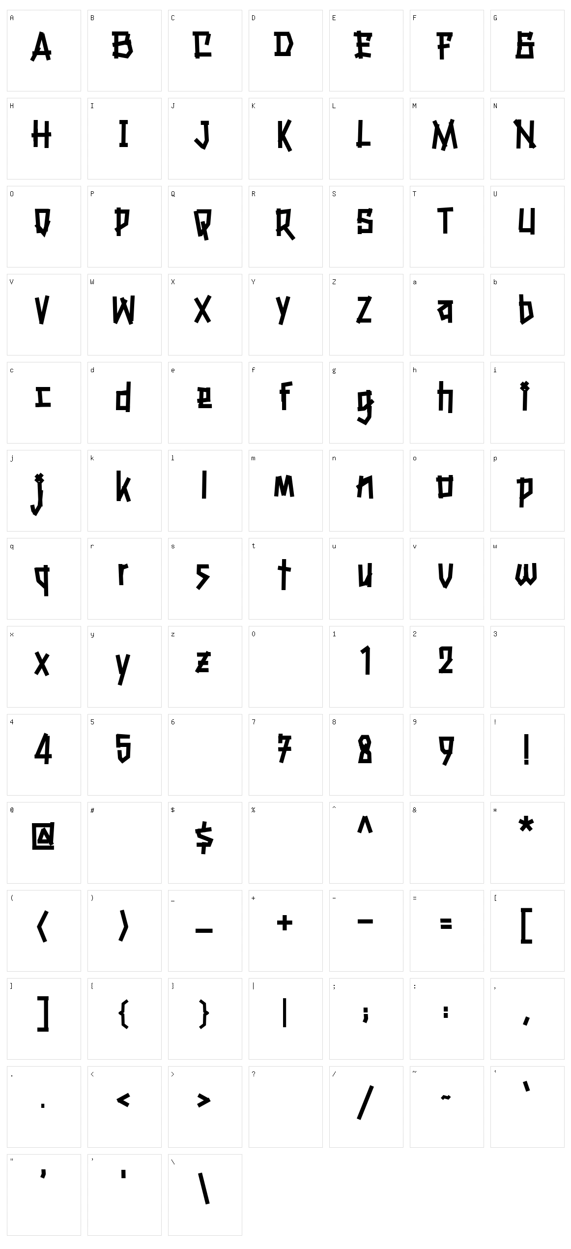 Haberdines Character Set