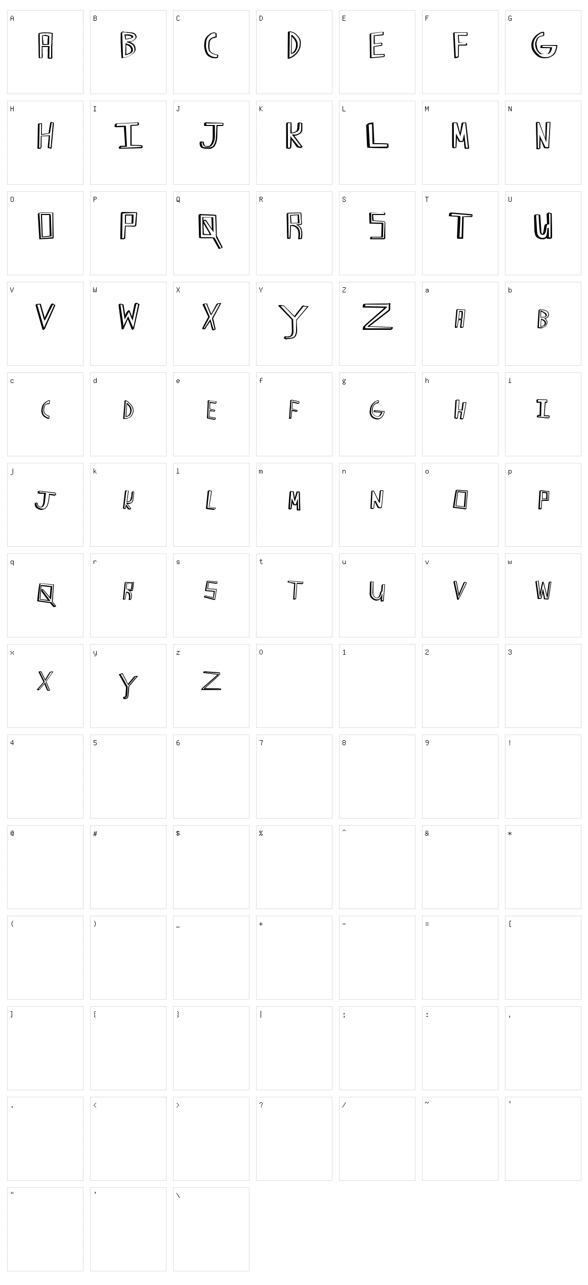Happy Caps Character Set