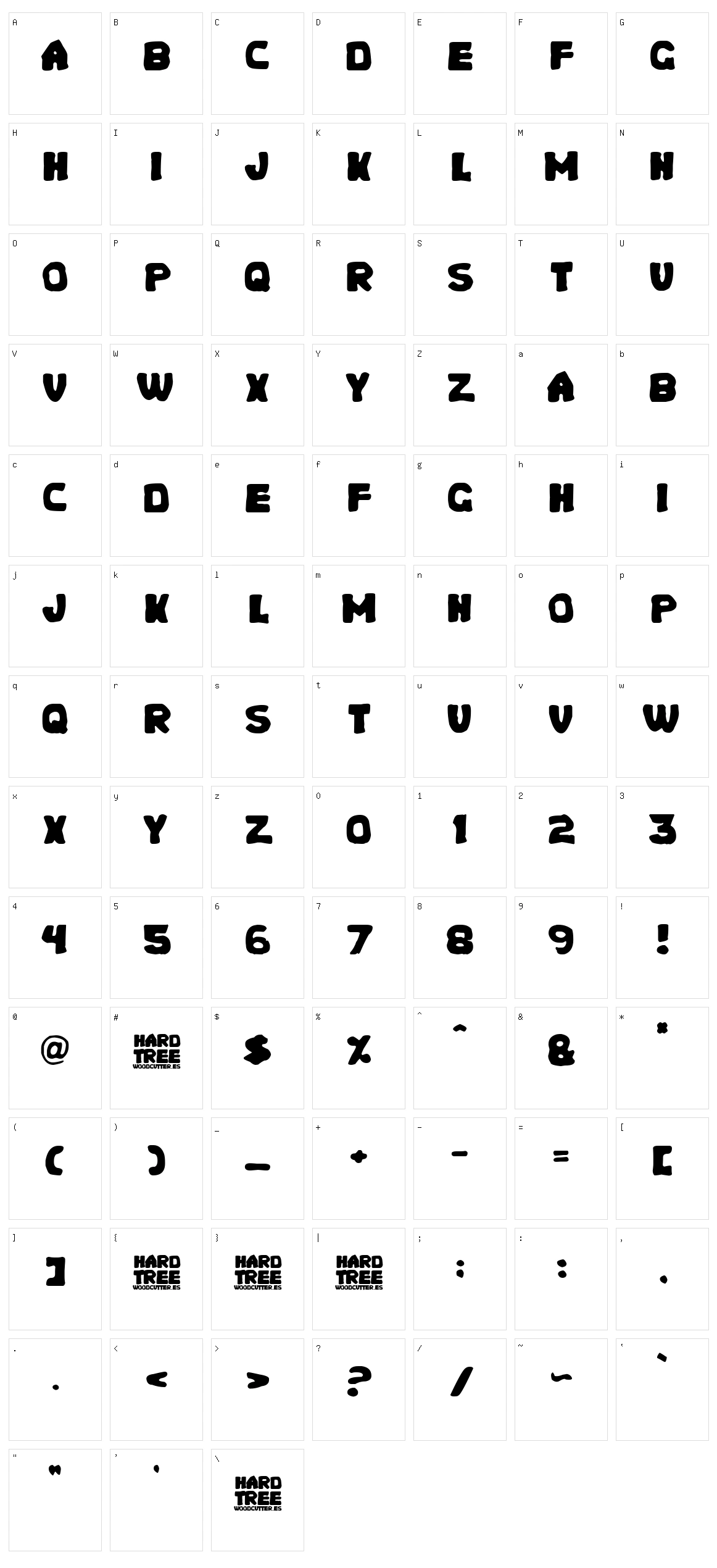 Hard Tree Character Set